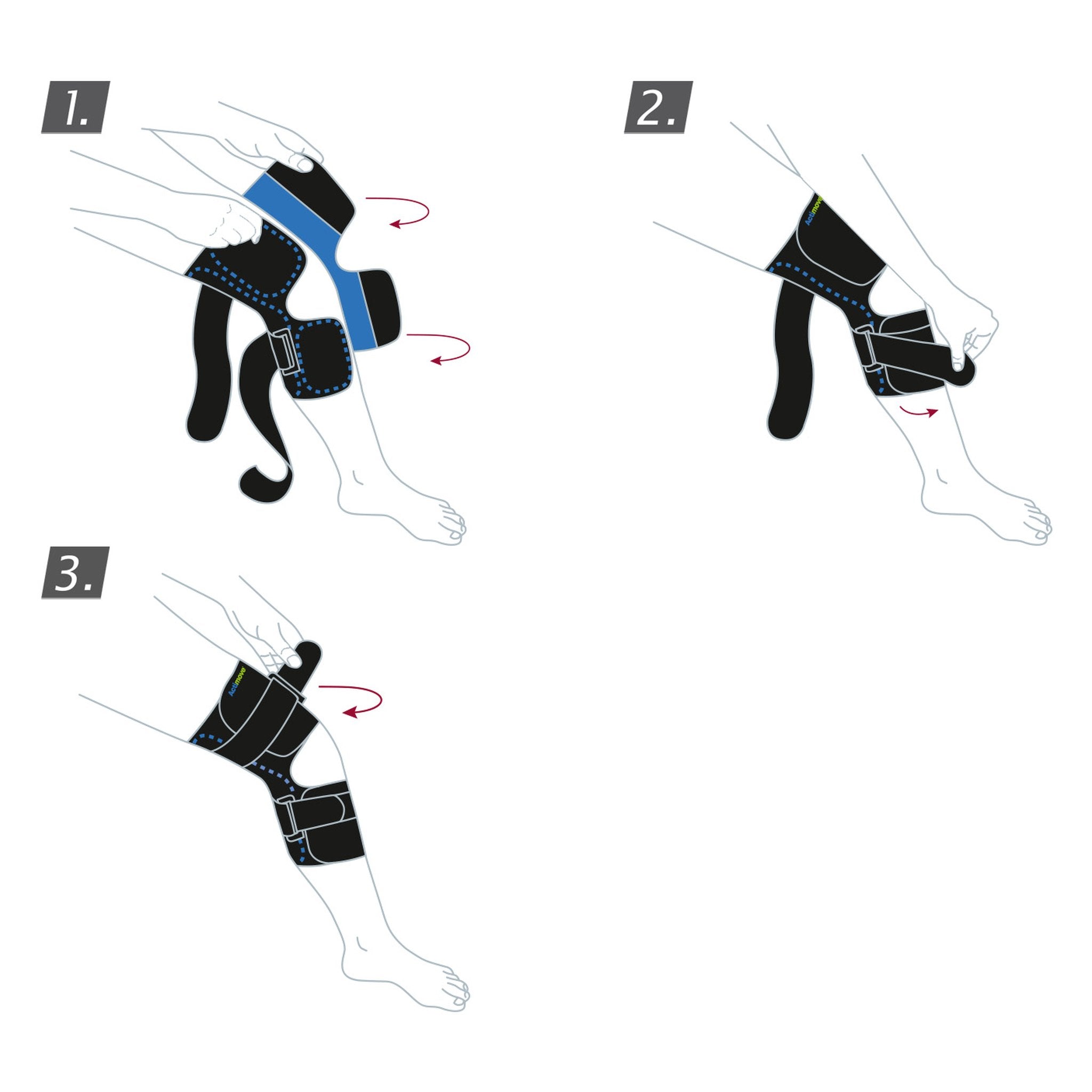 Actimove Sports Edition Knee Brace - Adjustable Horseshoe, Simple Hinges, Condyle Pads