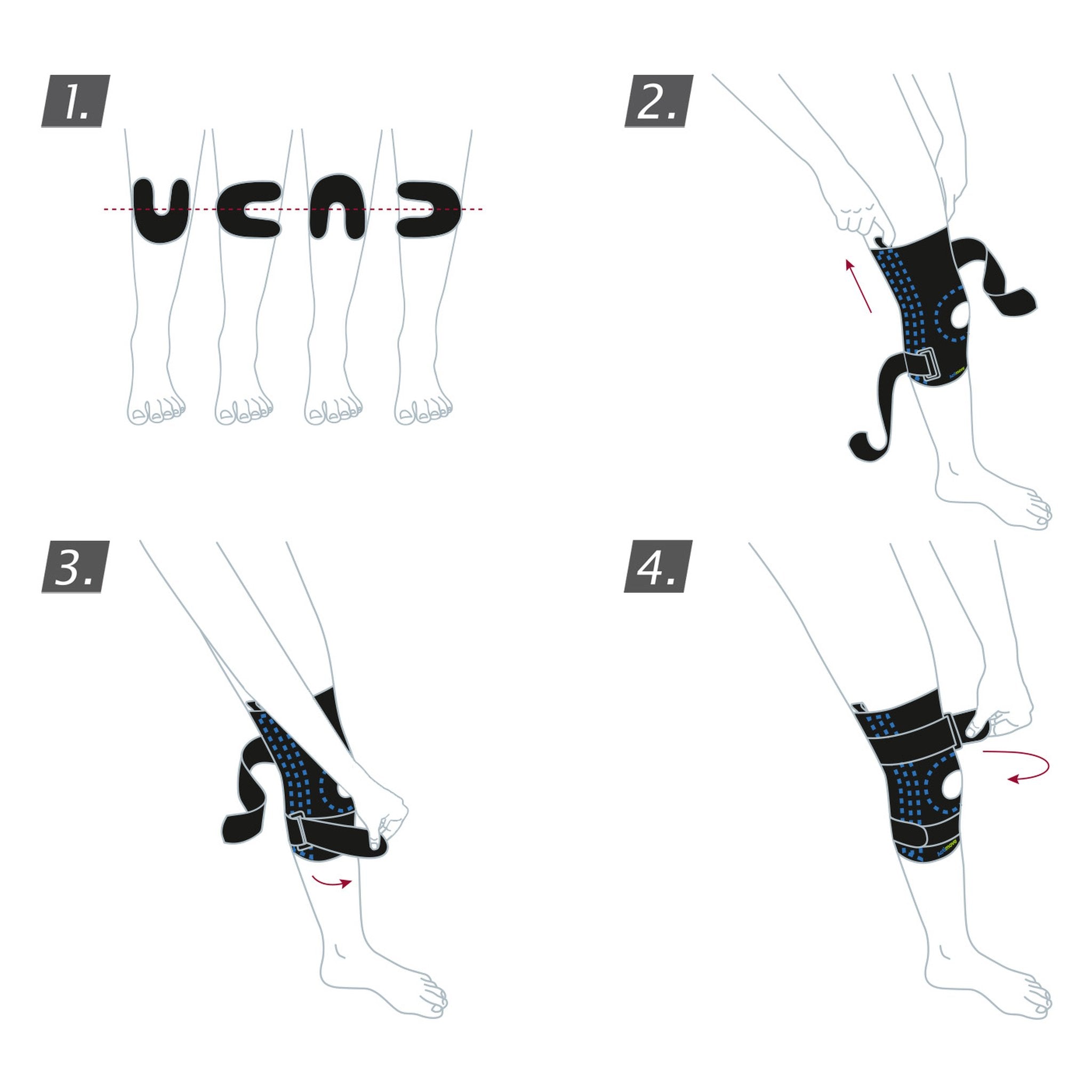 Actimove Sports Edition Knee Stabilizer - Adjustable Horseshoe and Stays