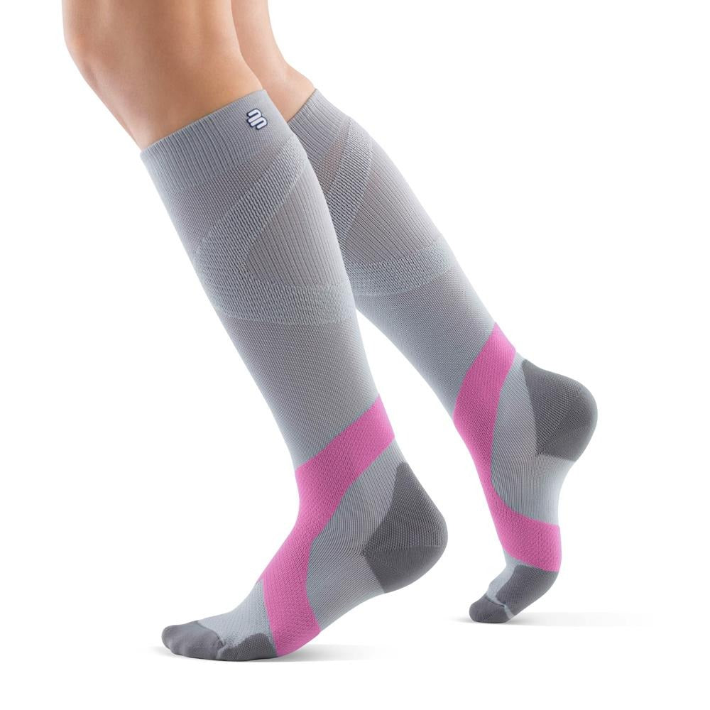 Bauerfeind Training Knee High 20-30 mmHg Compression Socks – Silver Pink