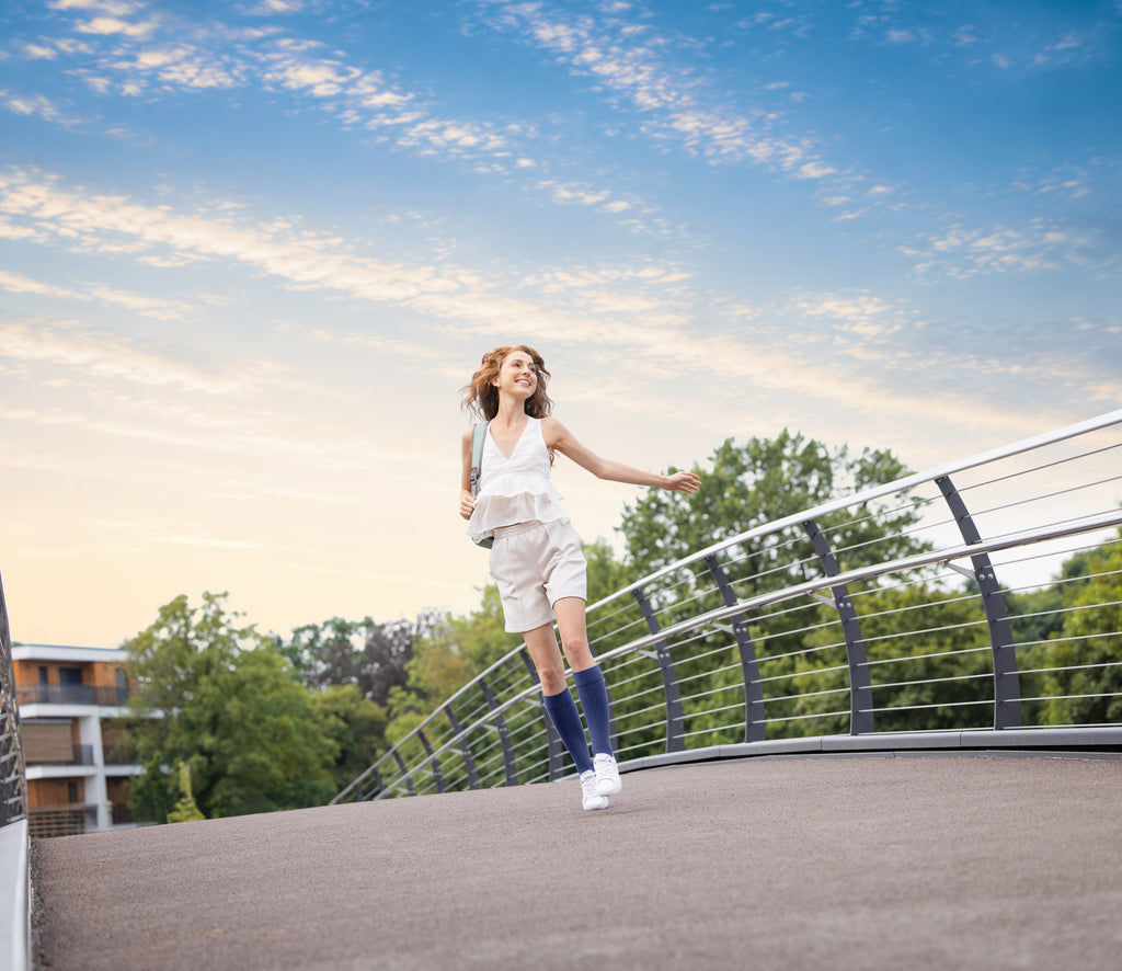 Bauerfeind Cotton Air Knee High Compression Socks worn out and about
