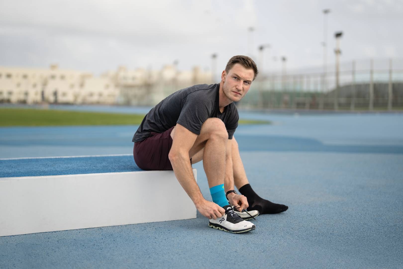 Bauerfeind Compression Ankle Sleeve worn while training