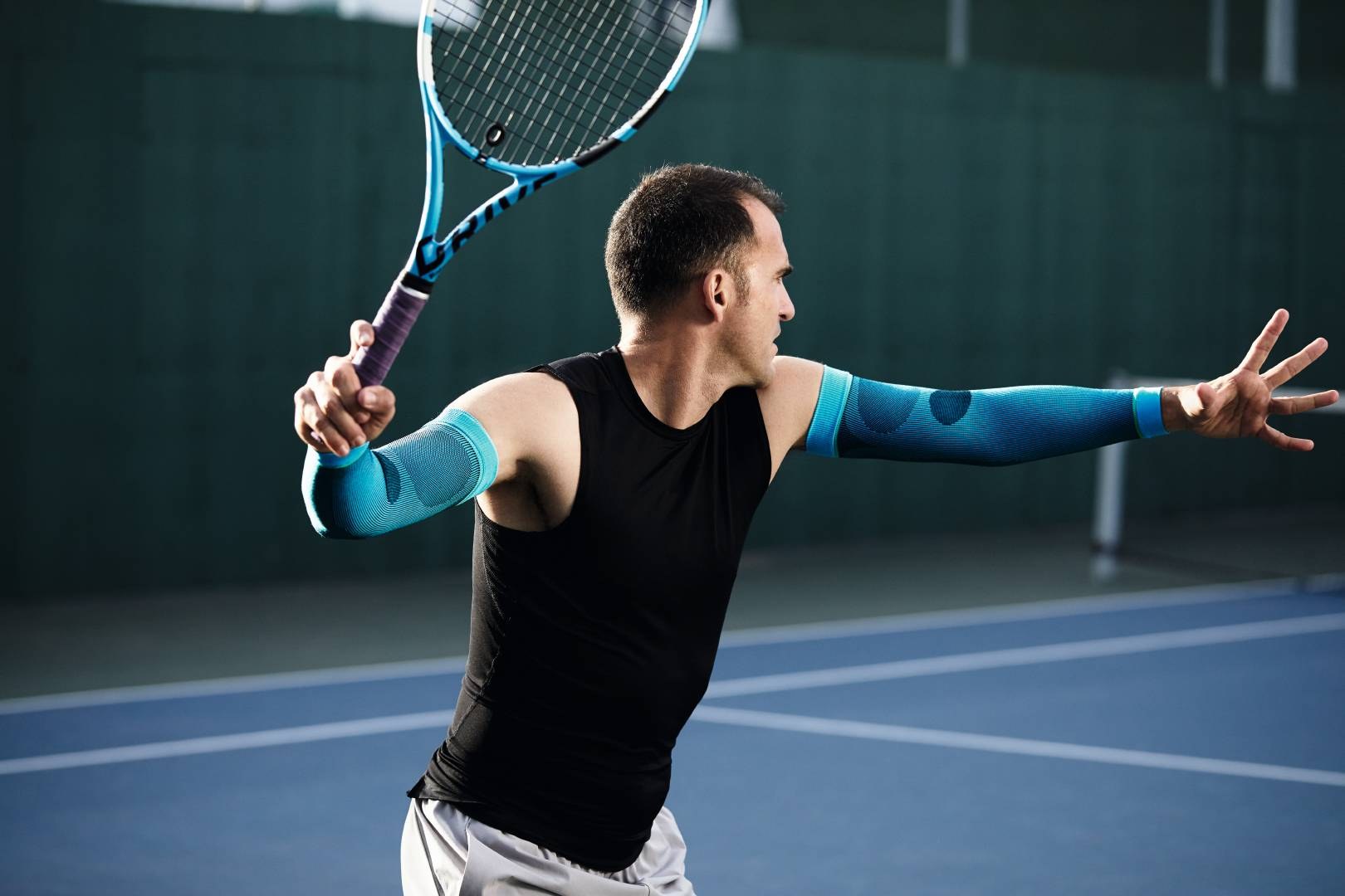 Bauerfeind Compression Arm Sleeves worn during sport
