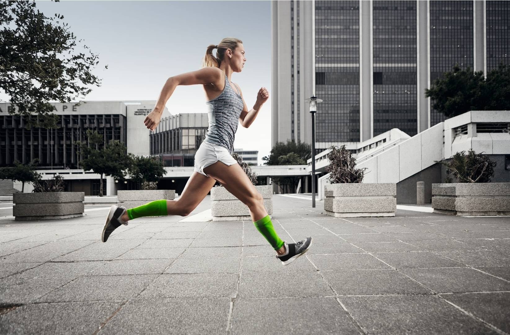 Bauerfeind Compression Calf Sleeves worn while running