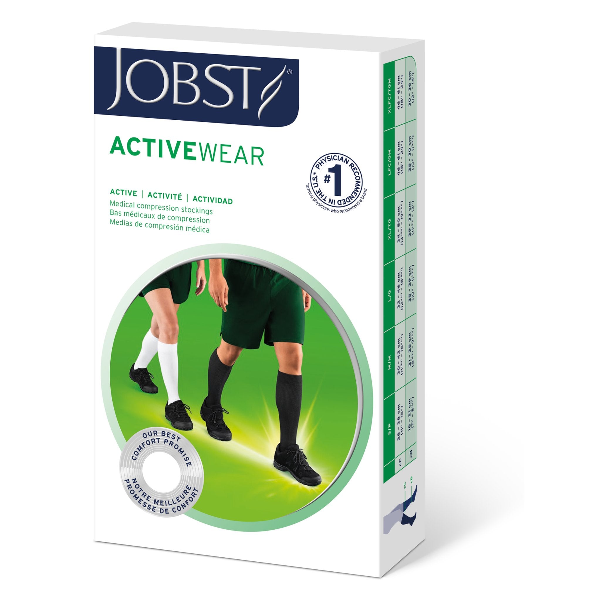 JOBST ActiveWear Knee High 15-20 mmHg Compression Socks – Package
