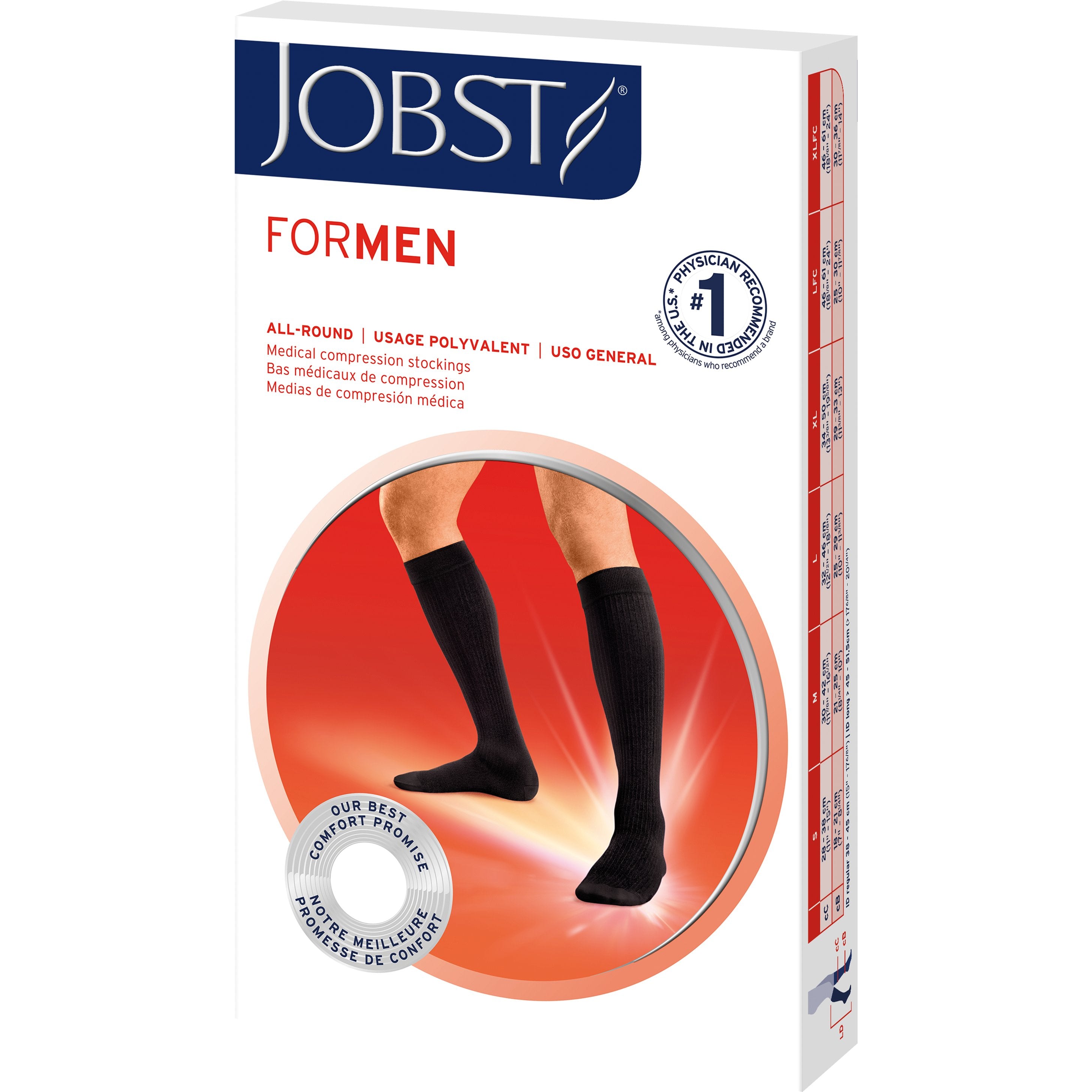 JOBST forMEN Knee High 15-20 mmHg Compression Socks – Package