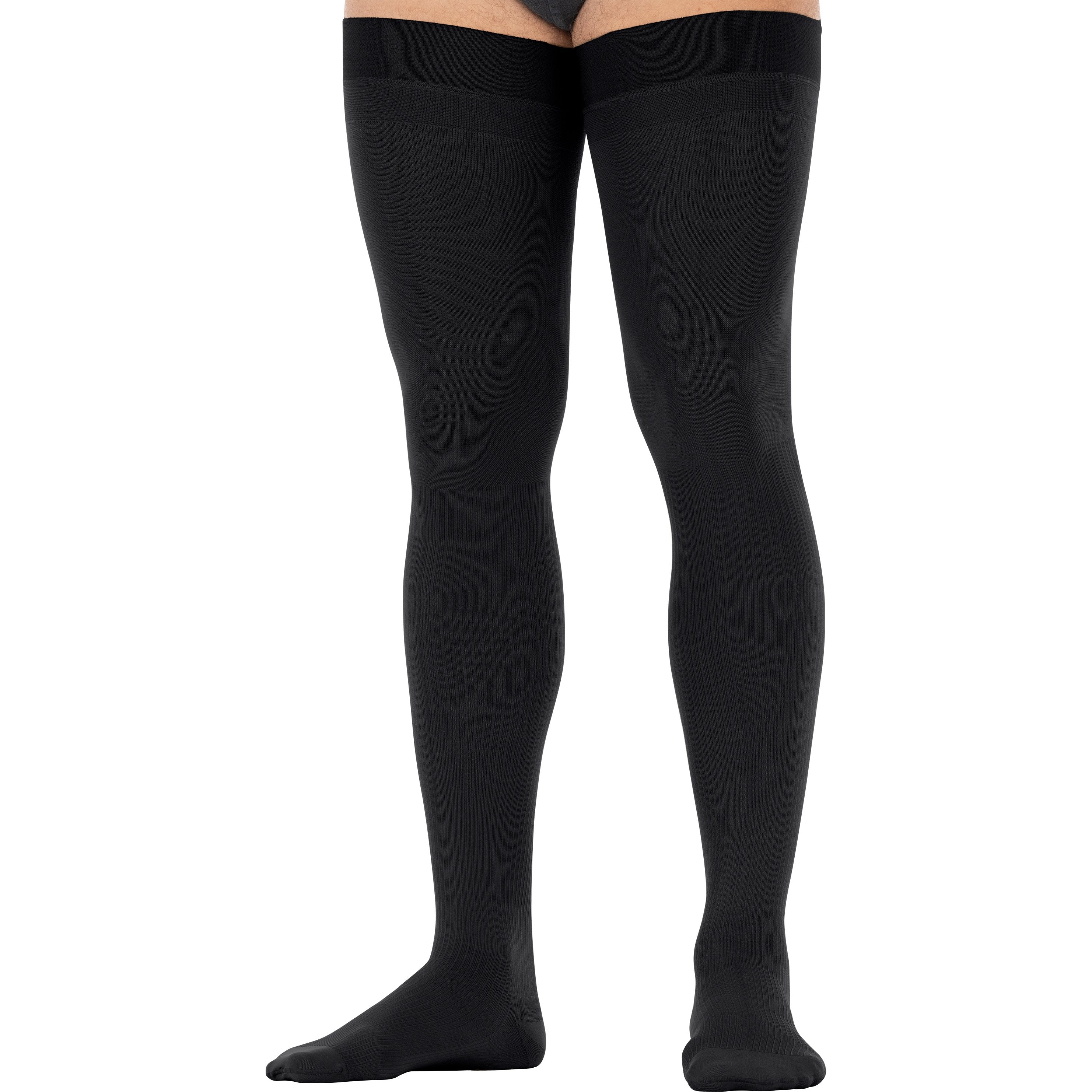 JOBST forMEN Thigh High 15-20 mmHg Compression Stockings – Black