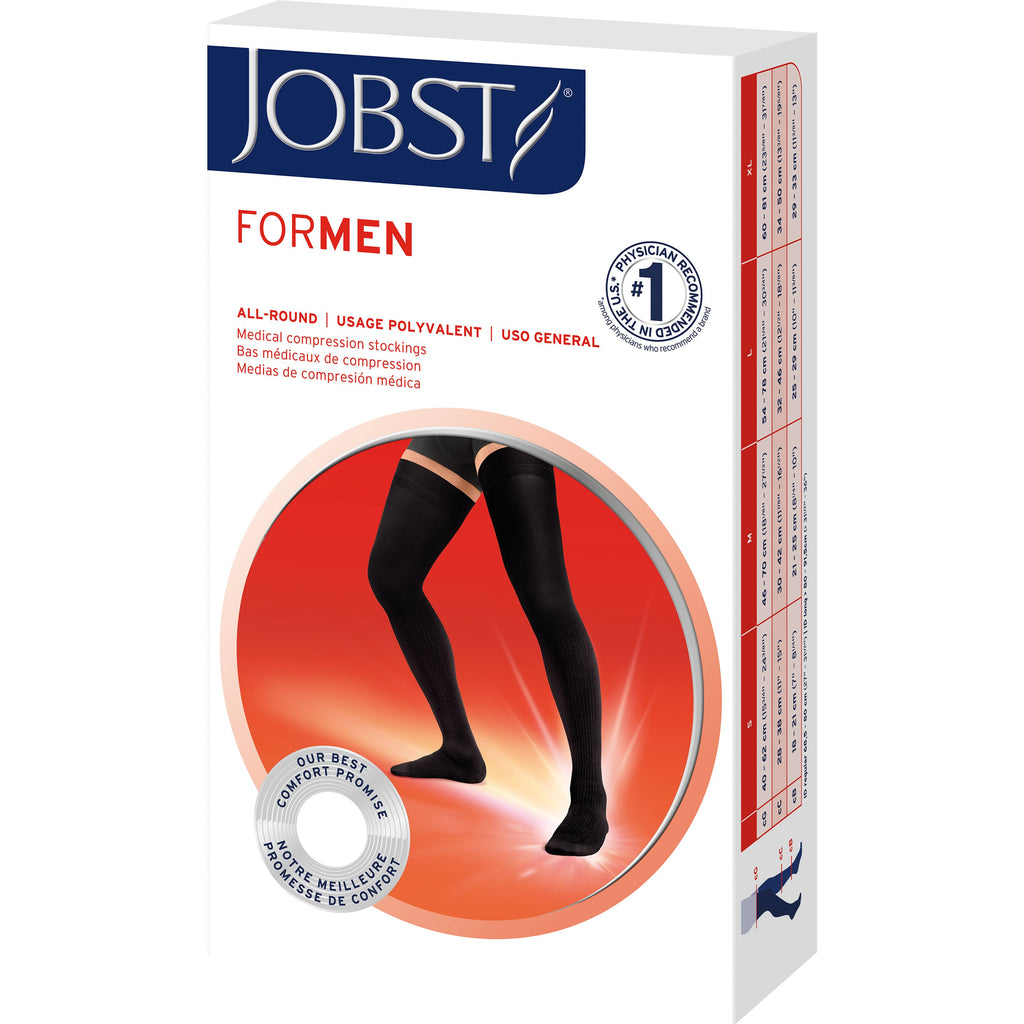 JOBST forMEN Thigh High 20-30 mmHg Compression Stockings – Package