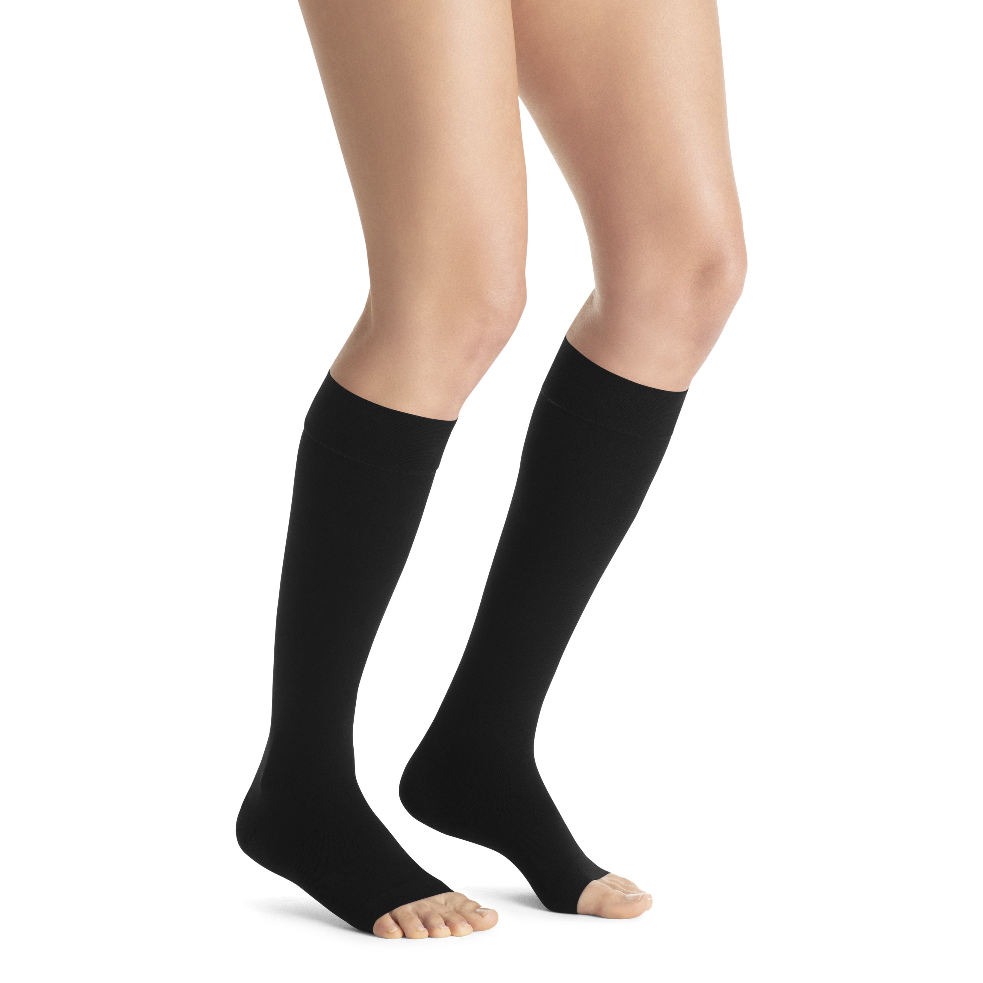 JOBST Opaque Women's Knee High 20-30 mmHg Compression Socks - Open Toe – Black