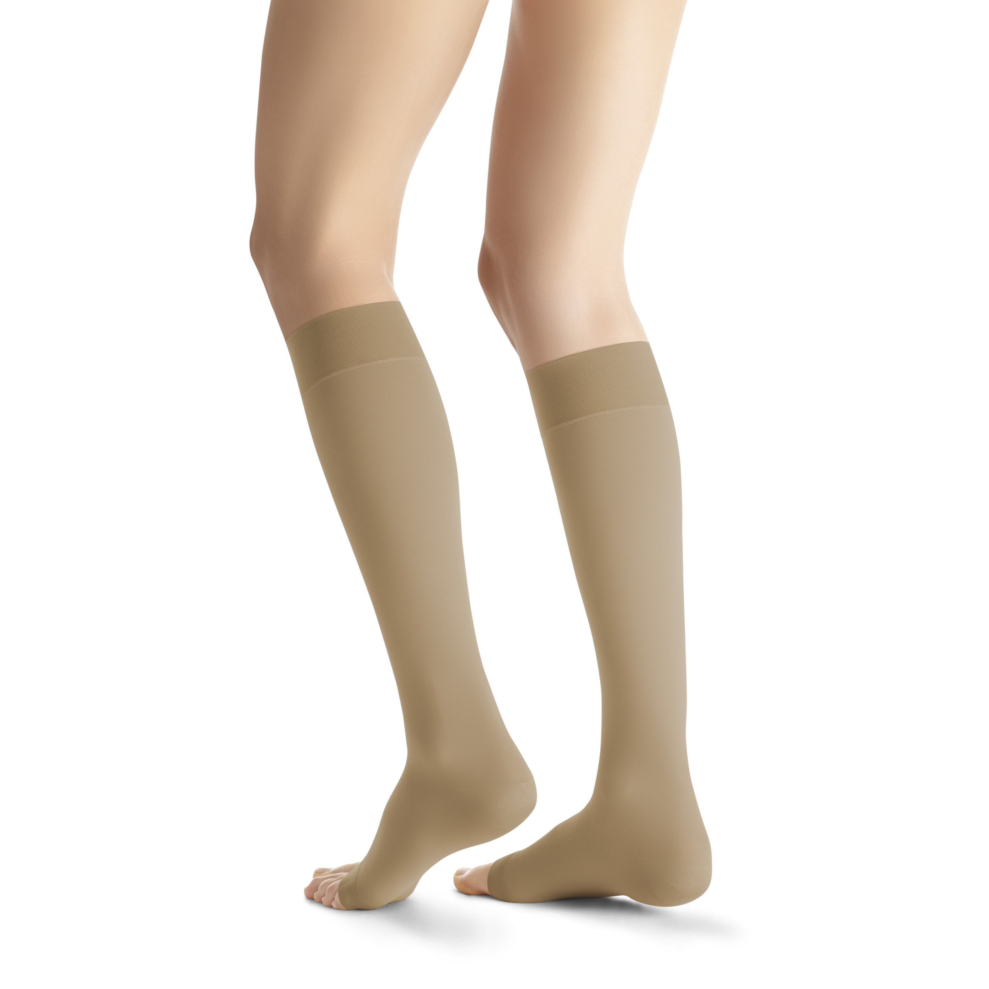JOBST Opaque Women's Knee High 30-40 mmHg Compression Socks - Open Toe – Natural