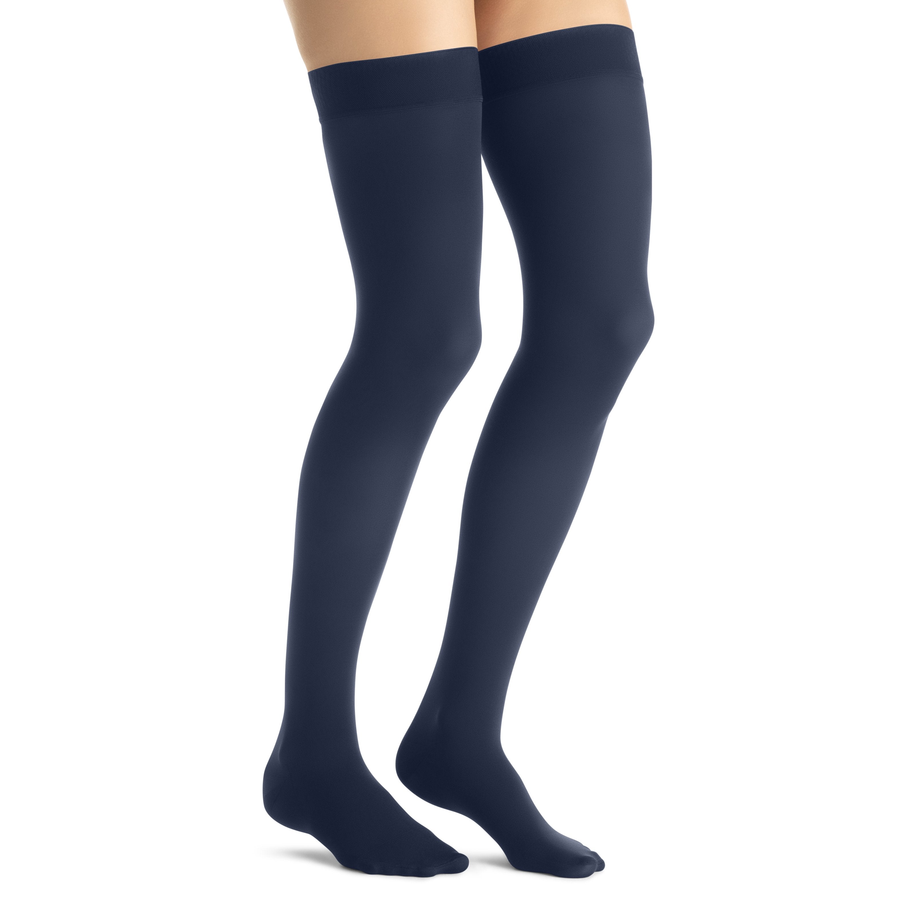 JOBST Opaque Women's Thigh High 20-30 mmHg Compression Stockings – Midnight Navy