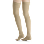 JOBST Opaque Women's Thigh High 20-30 mmHg Compression Stockings - Open Toe – Natural