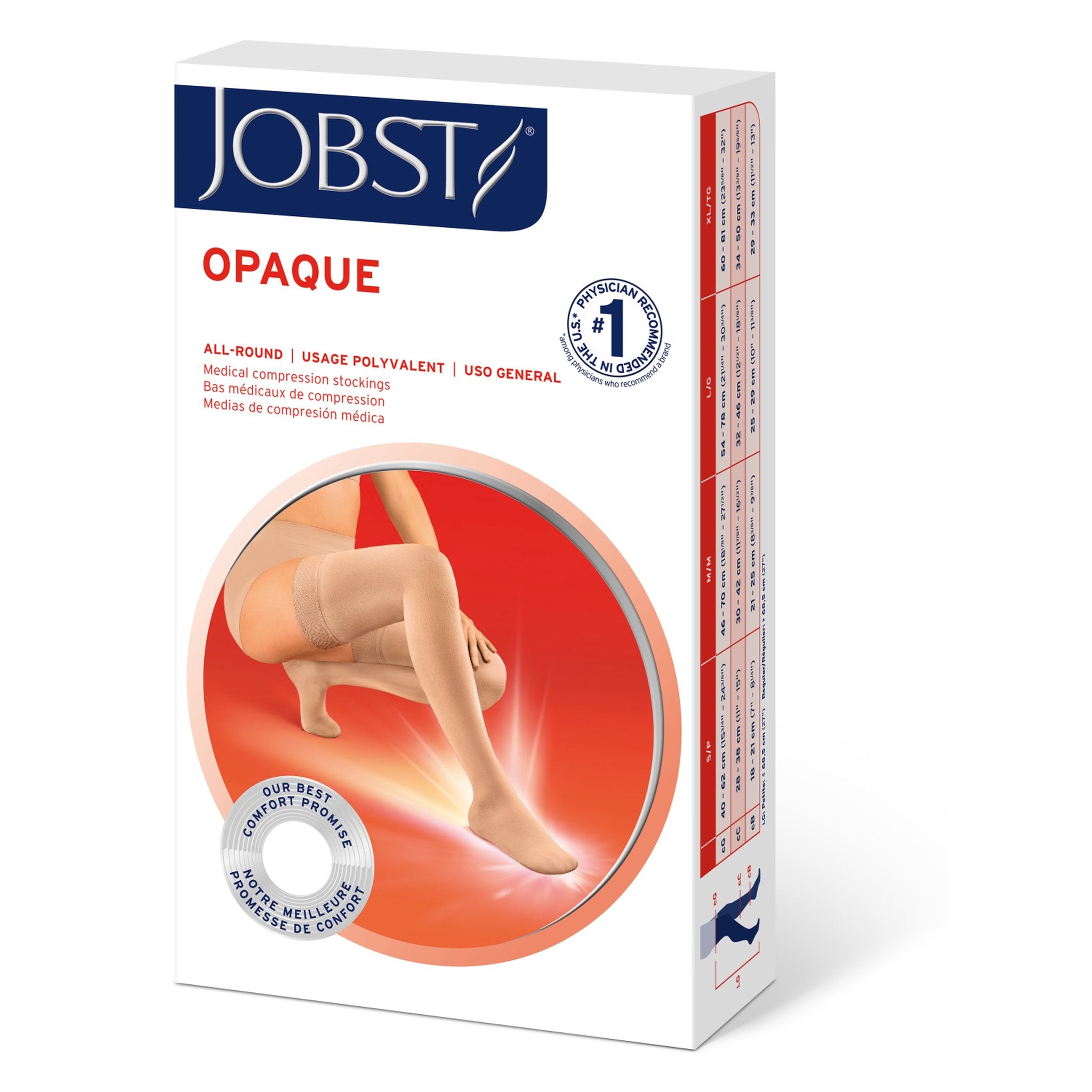 JOBST Opaque Women's Thigh High 20-30 mmHg Compression Stockings - Open Toe – Package