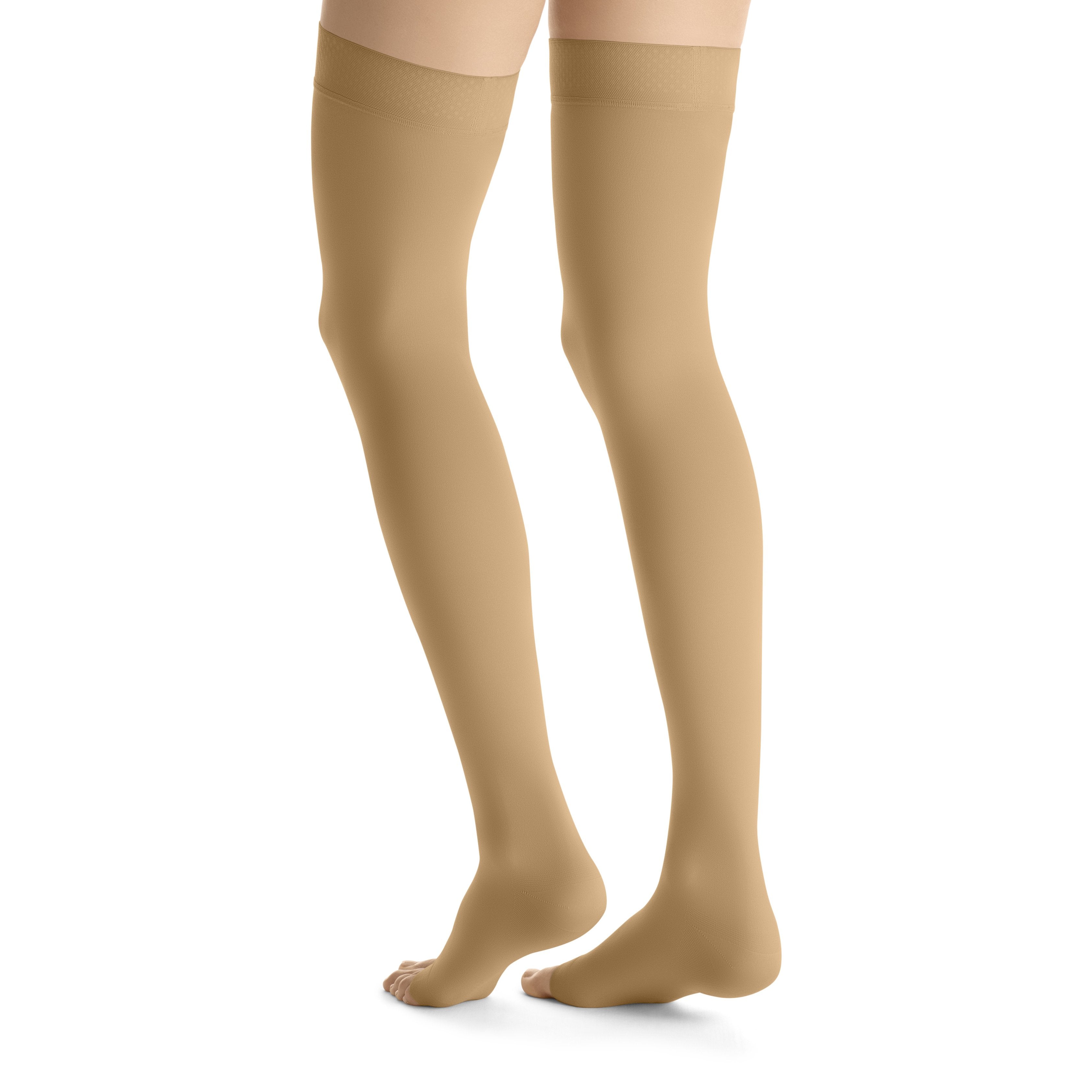 JOBST Opaque Women's Thigh High 30-40 mmHg Compression Stockings - Open Toe – Honey