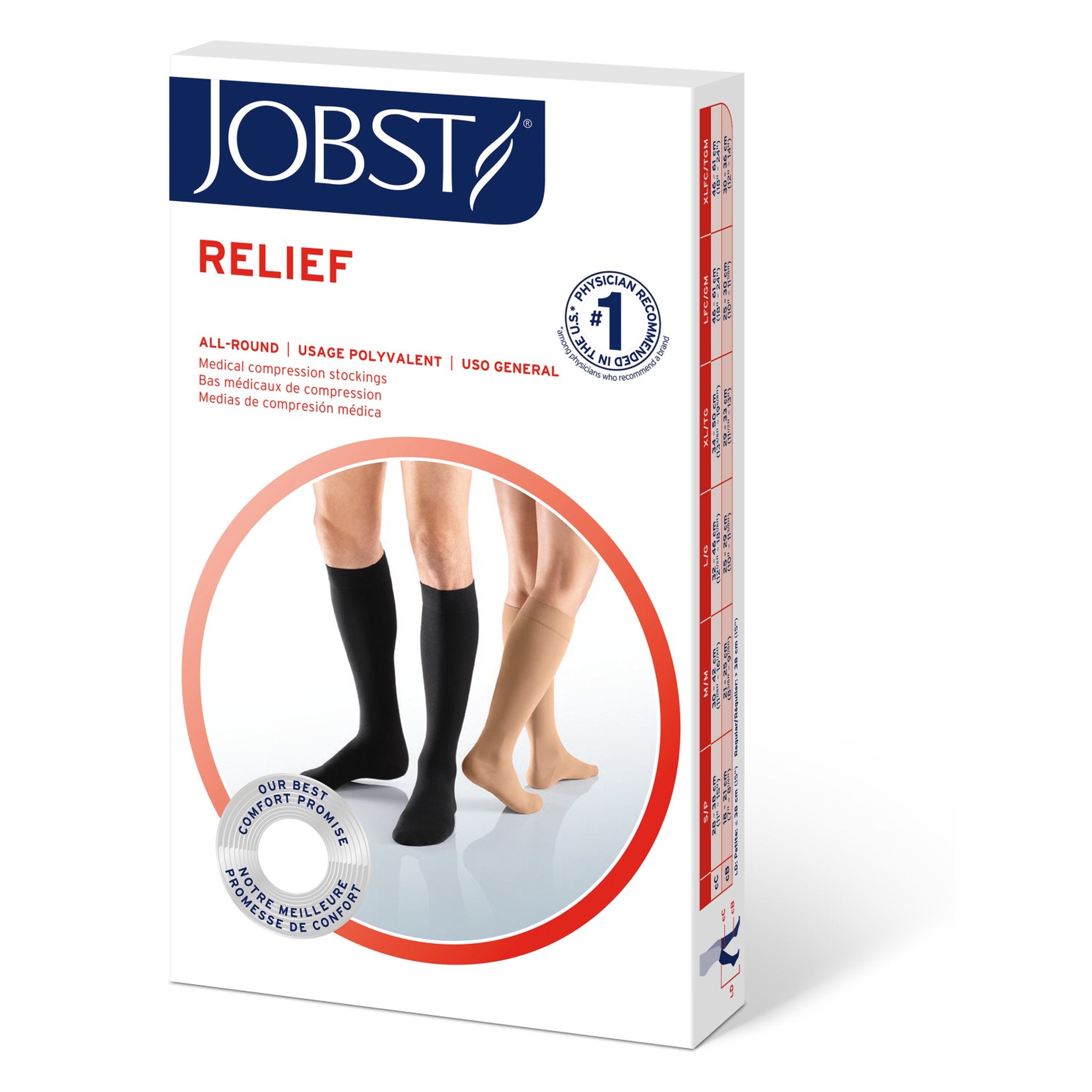 JOBST Relief Knee High 30-40 mmHg Compression Socks – Package