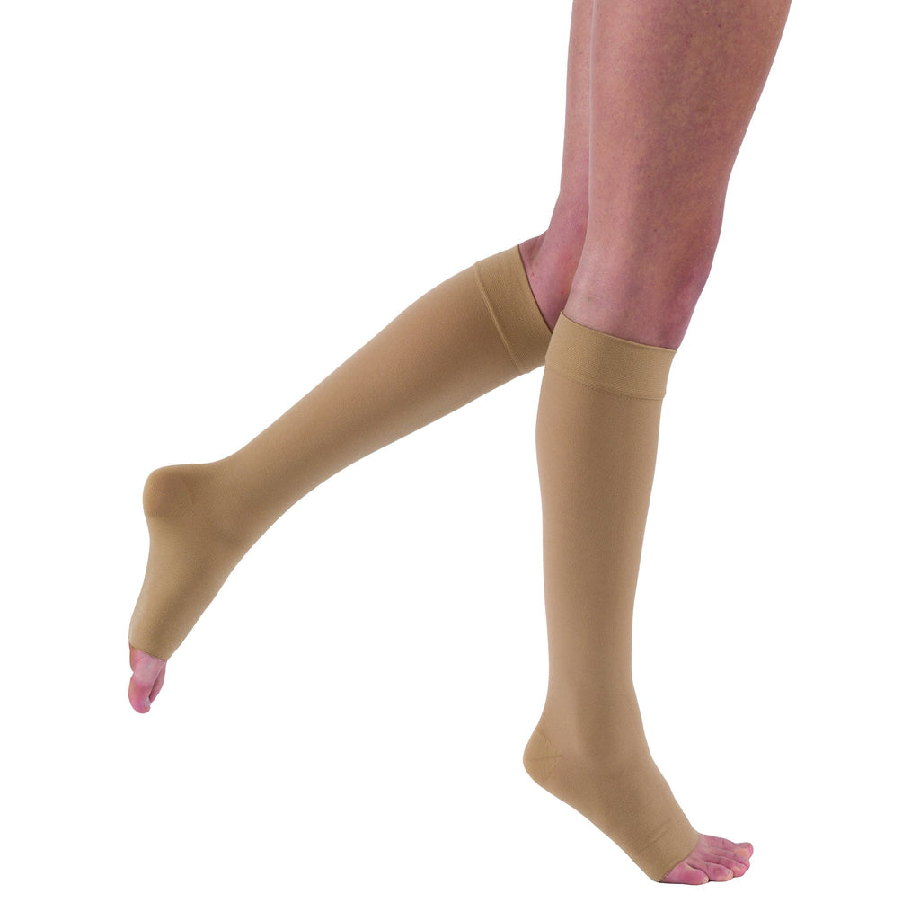 JOBST Relief Knee High 30-40 mmHg Compression Socks - Open Toe – Beige