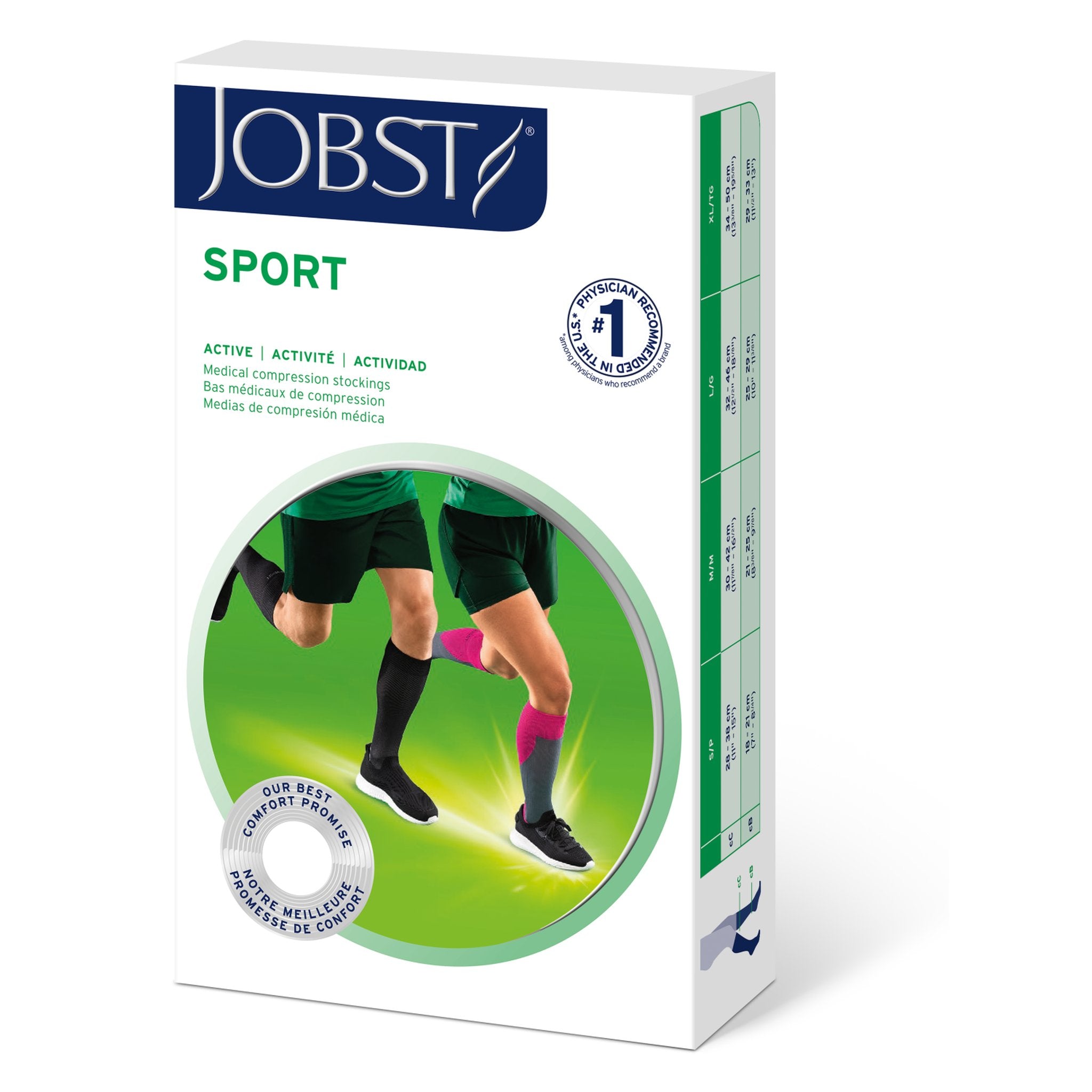 JOBST Sport Knee High 15-20 mmHg Compression Socks – Package