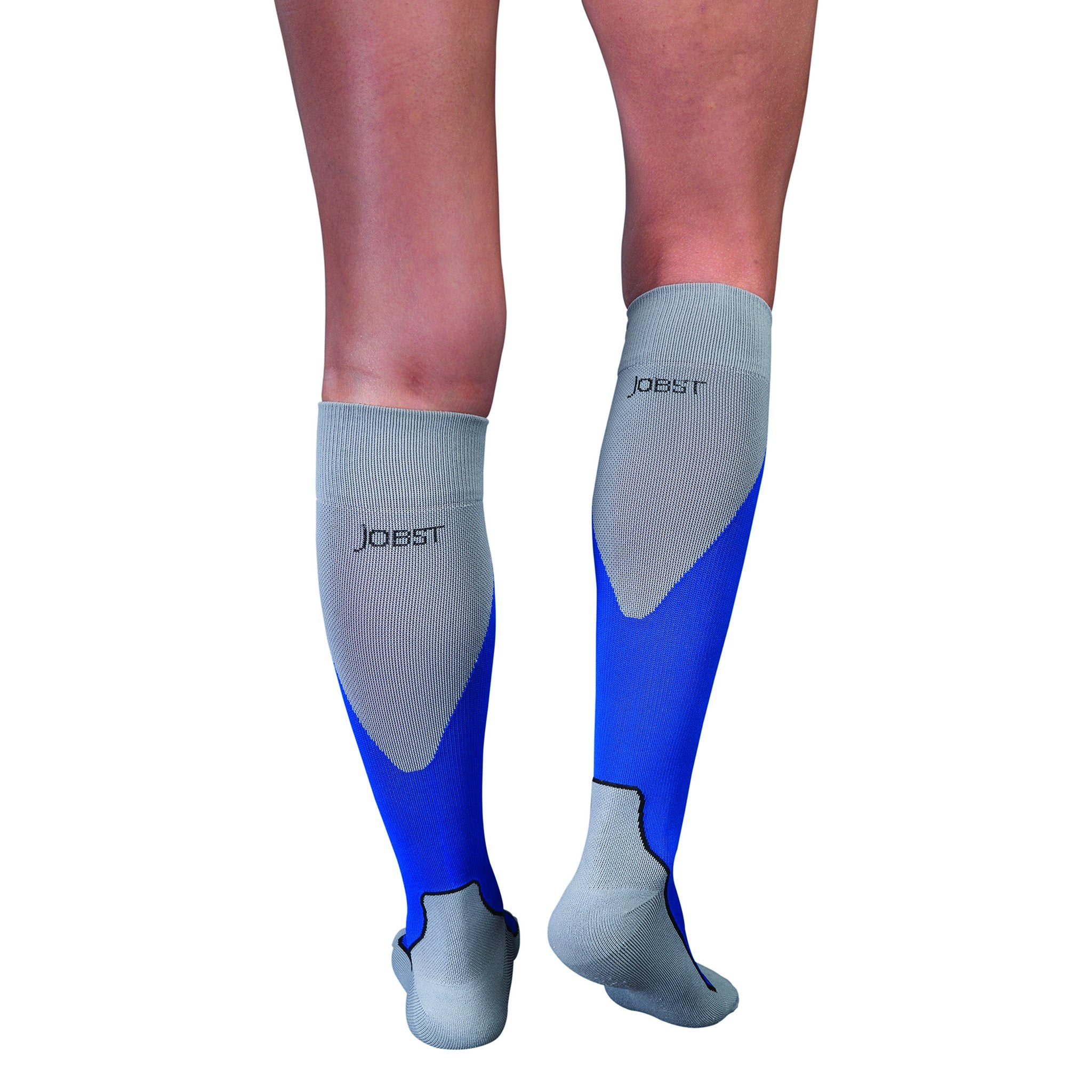 JOBST Sport Knee High 20-30 mmHg Compression Socks – Royal Blue Grey