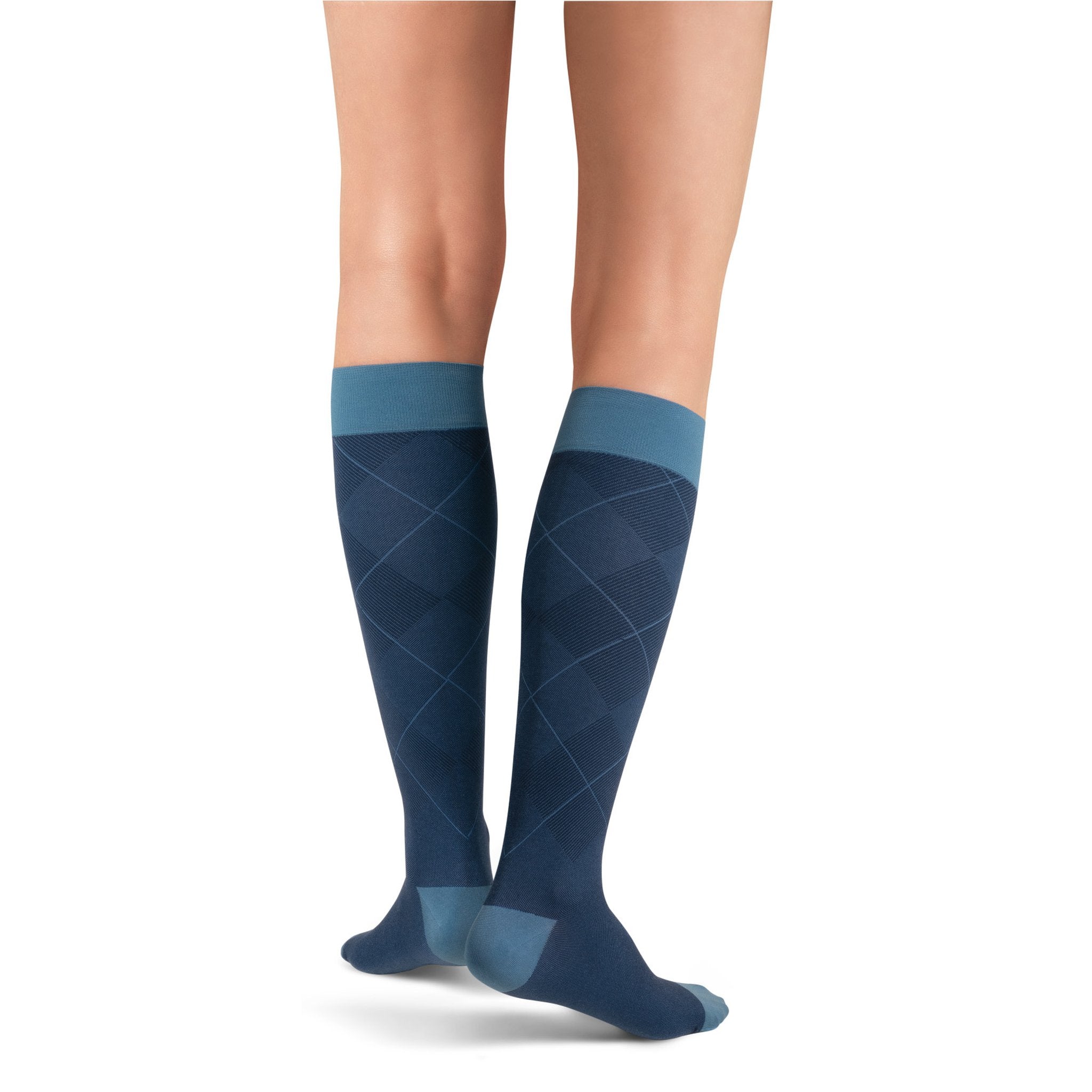 JOBST Style Knee High 15-20 mmHg Compression Socks – Argyle Blue