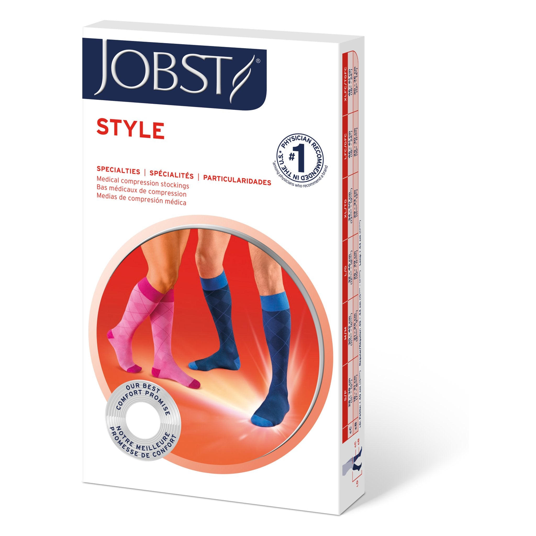 JOBST Style Knee High 30-40 mmHg Compression Socks – Package