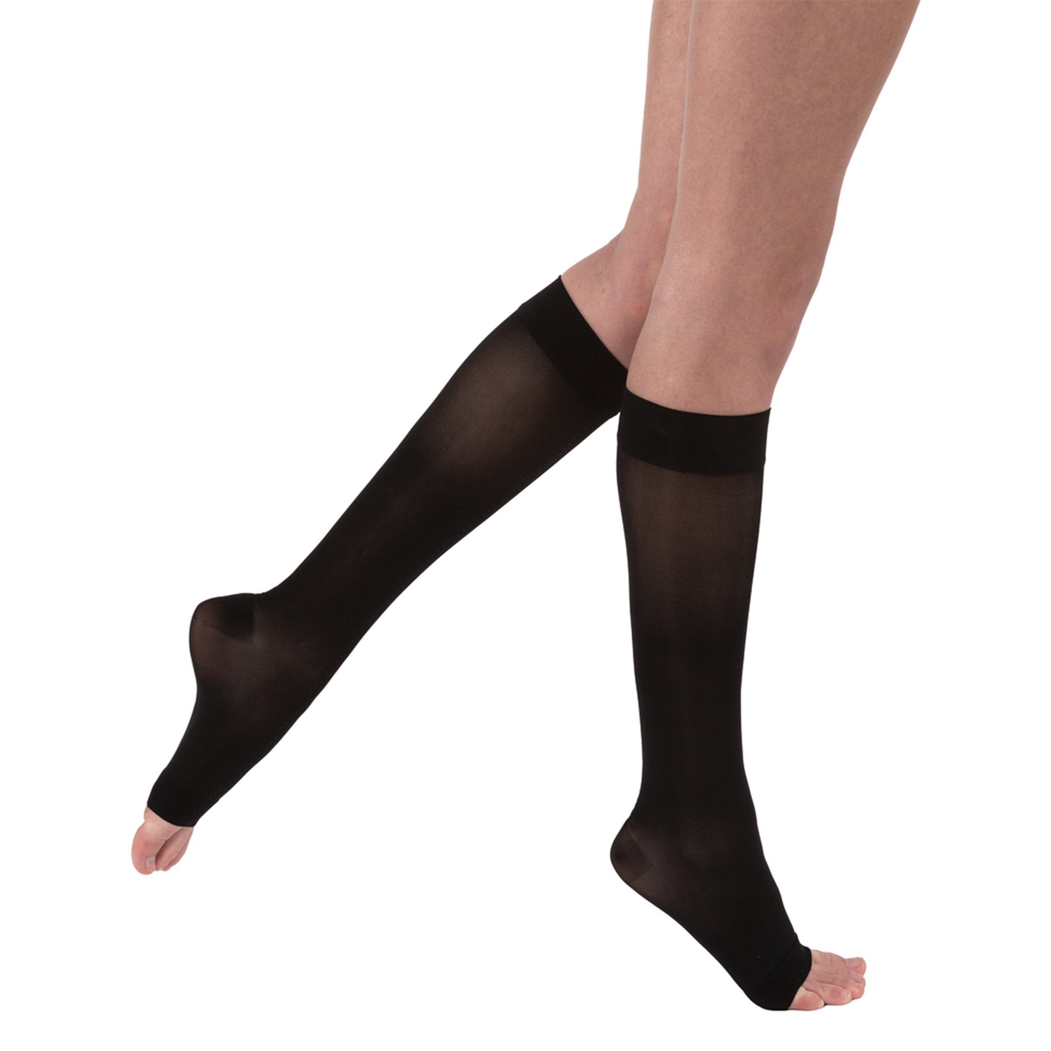 JOBST UltraSheer Women's Knee High 15-20 mmHg Compression Socks - Open Toe – Black