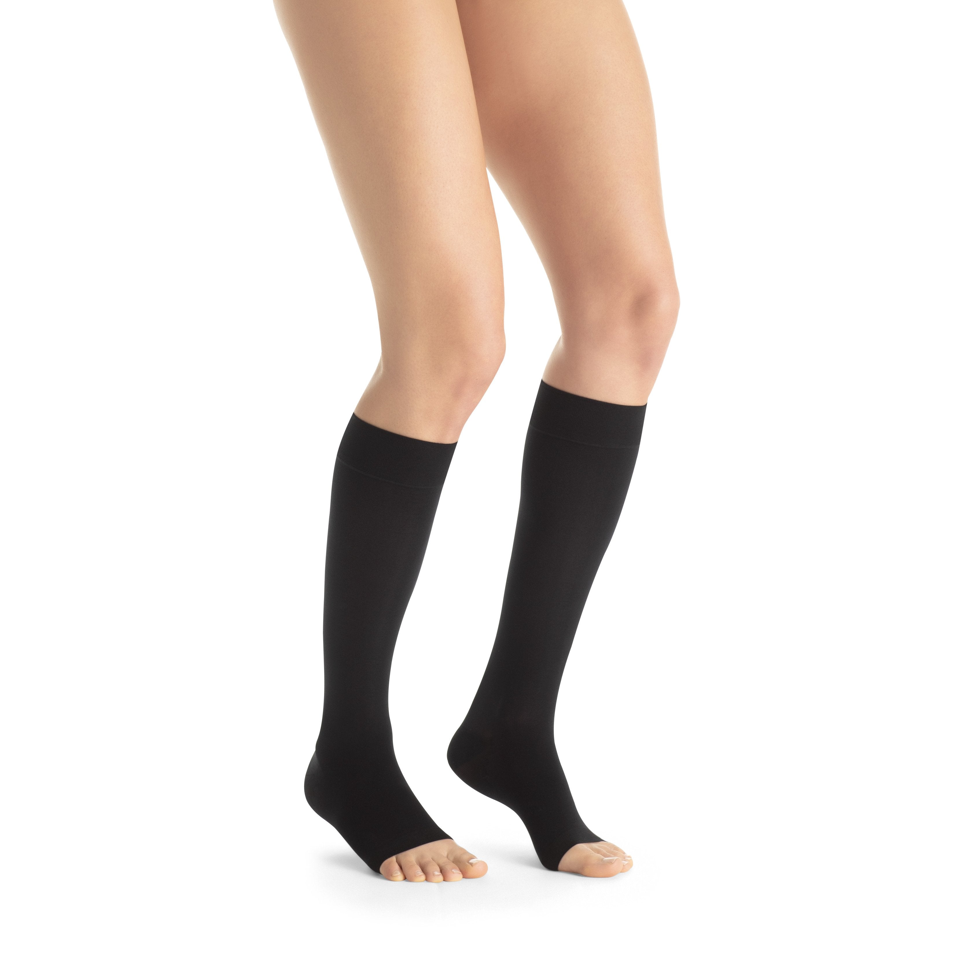 JOBST UltraSheer Women's Knee High 20-30 mmHg Compression Socks - Open Toe – Black