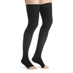 JOBST UltraSheer Women's Thigh High 20-30 mmHg Compression Stockings - Open Toe – Black