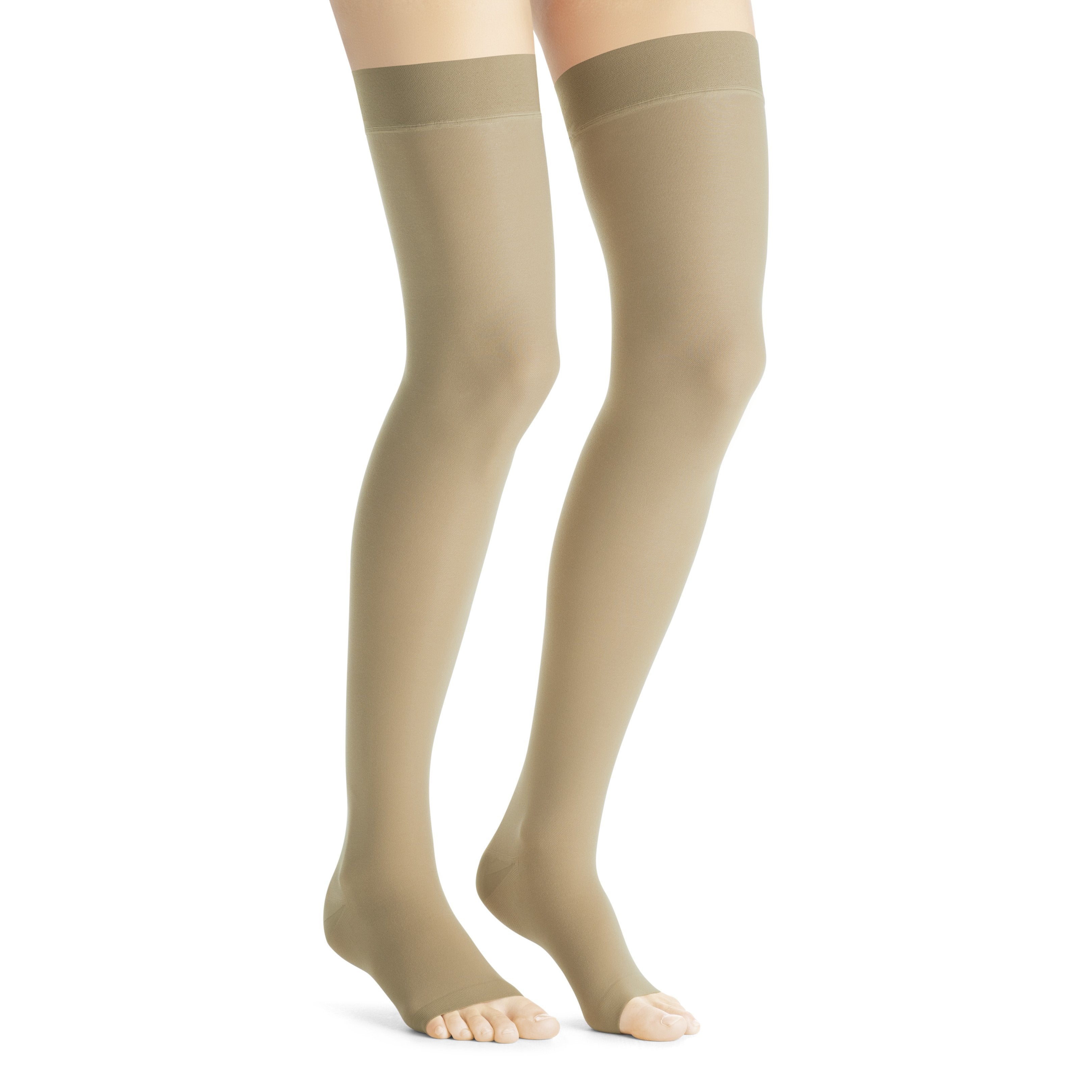 JOBST UltraSheer Women's Thigh High 20-30 mmHg Compression Stockings - Open Toe – Natural