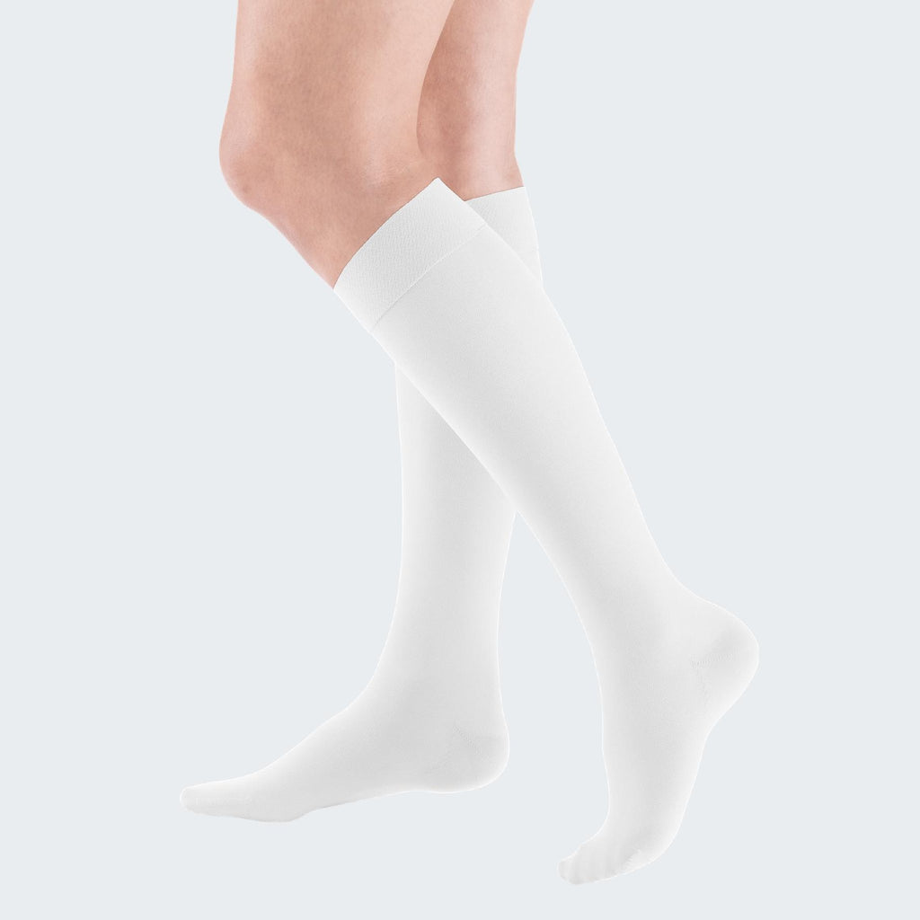 mediven Elegance Knee High 20-30 mmHg Compression Socks – White
