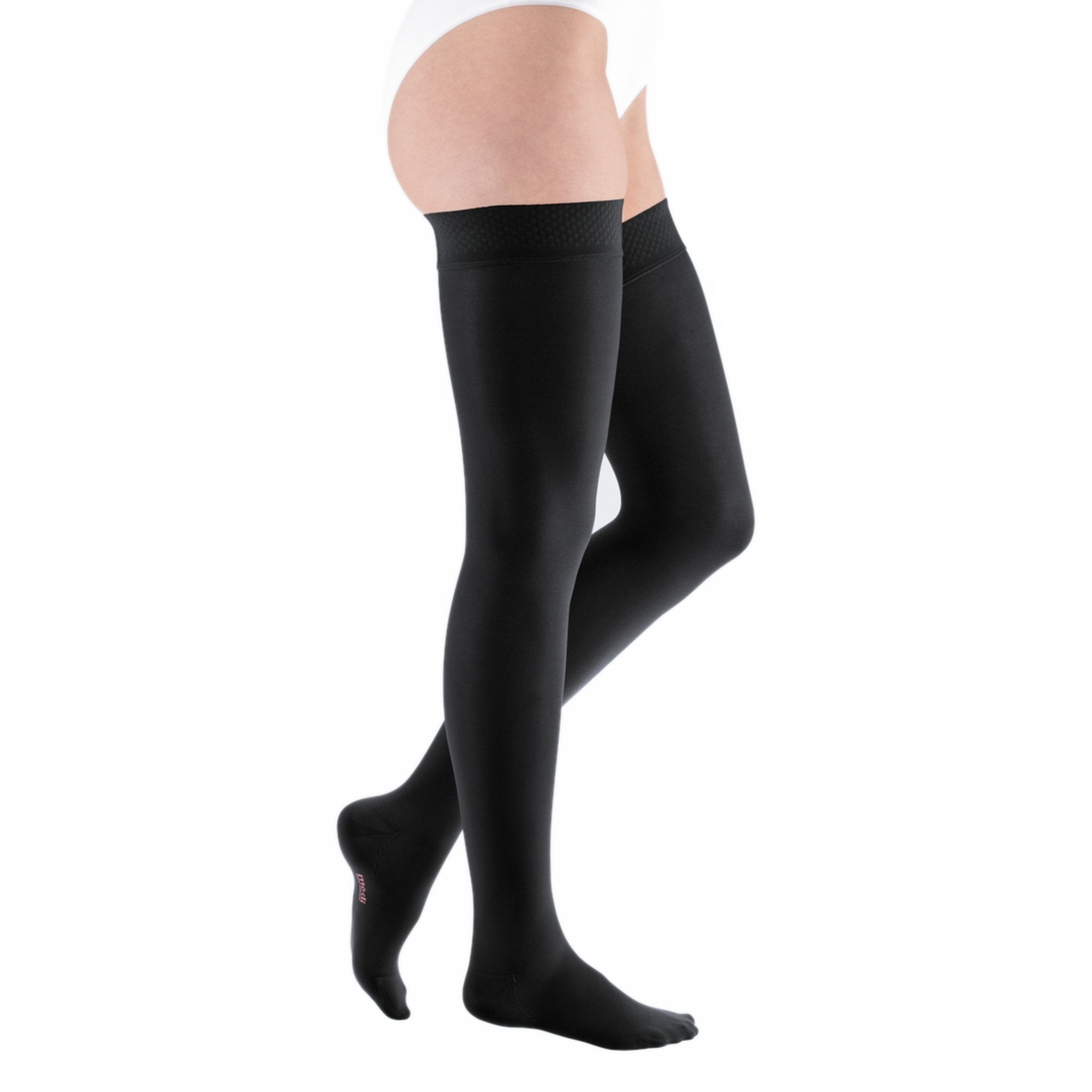 mediven Elegance Thigh High 30-40 mmHg Compression Socks - Classic Darks – Black