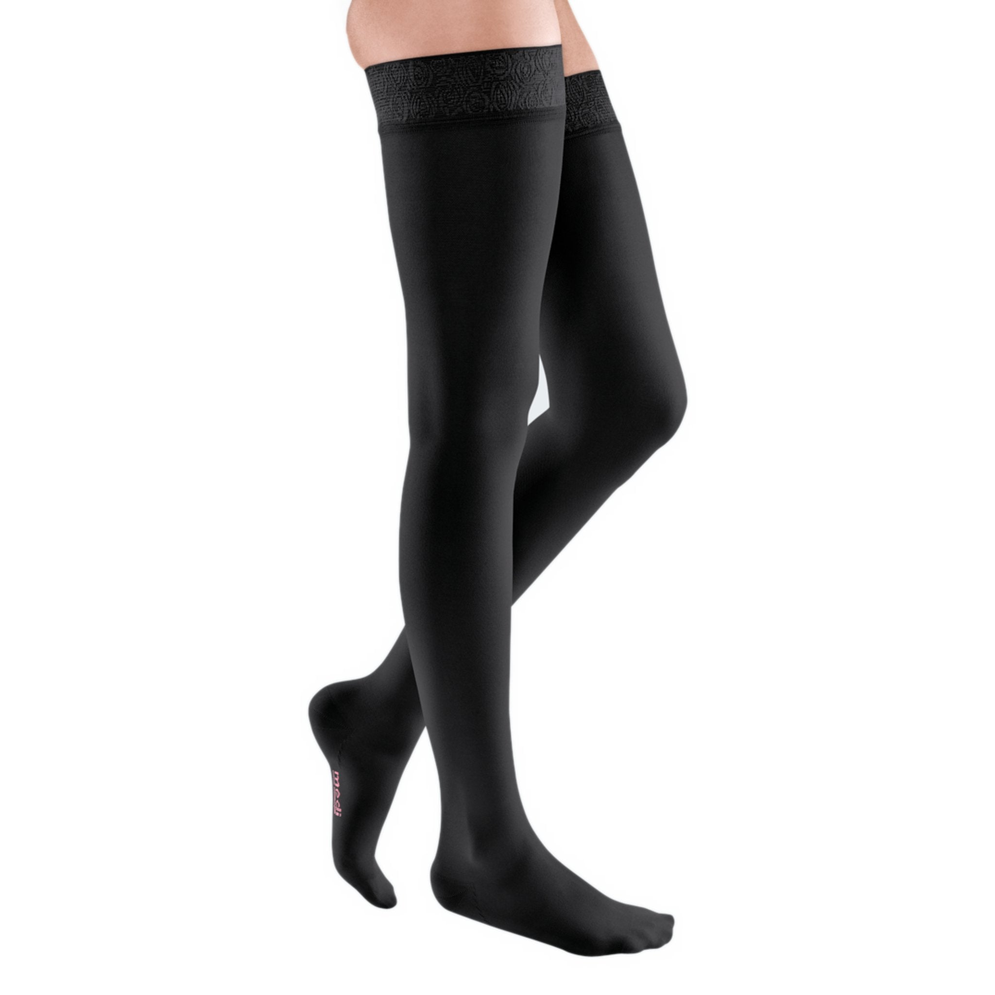 mediven Elegance Thigh High 20-30 mmHg Compression Socks - Classic Darks – Black