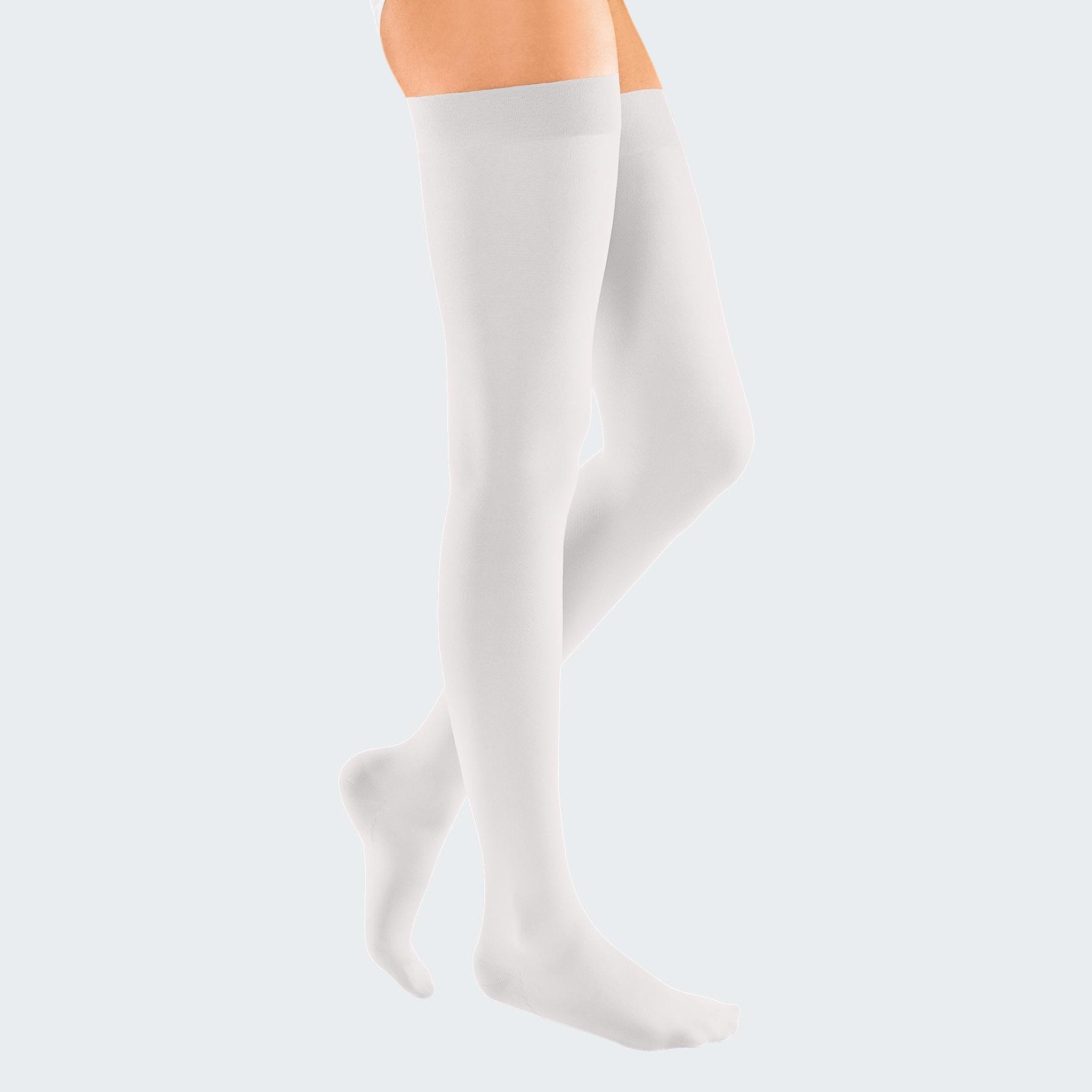 mediven Elegance Thigh High 20-30 mmHg Compression Socks - Neutral & Skin-Tone Shades – White