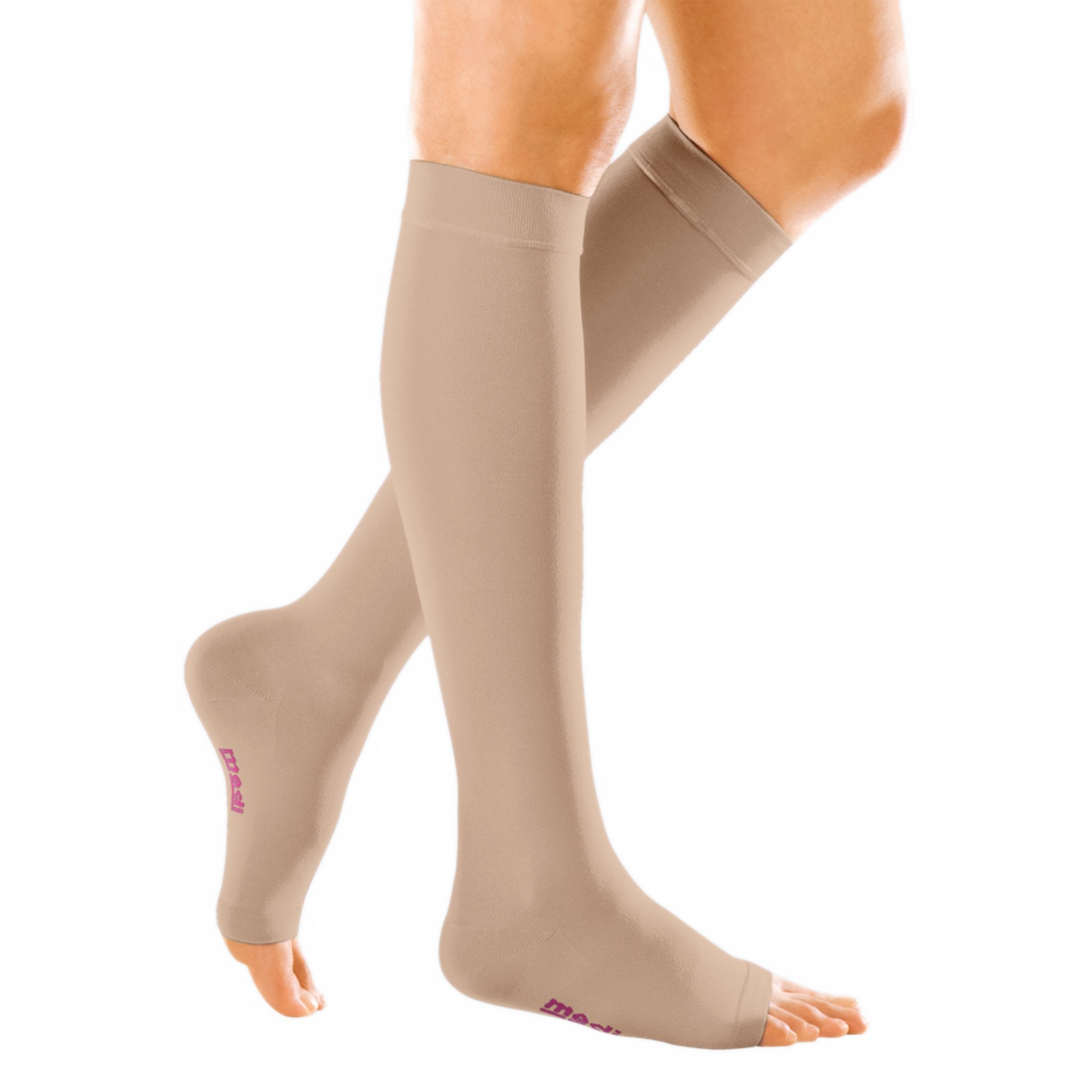 mediven Forte Knee High 30-40 mmHg Compression Socks Open Toe – Beige
