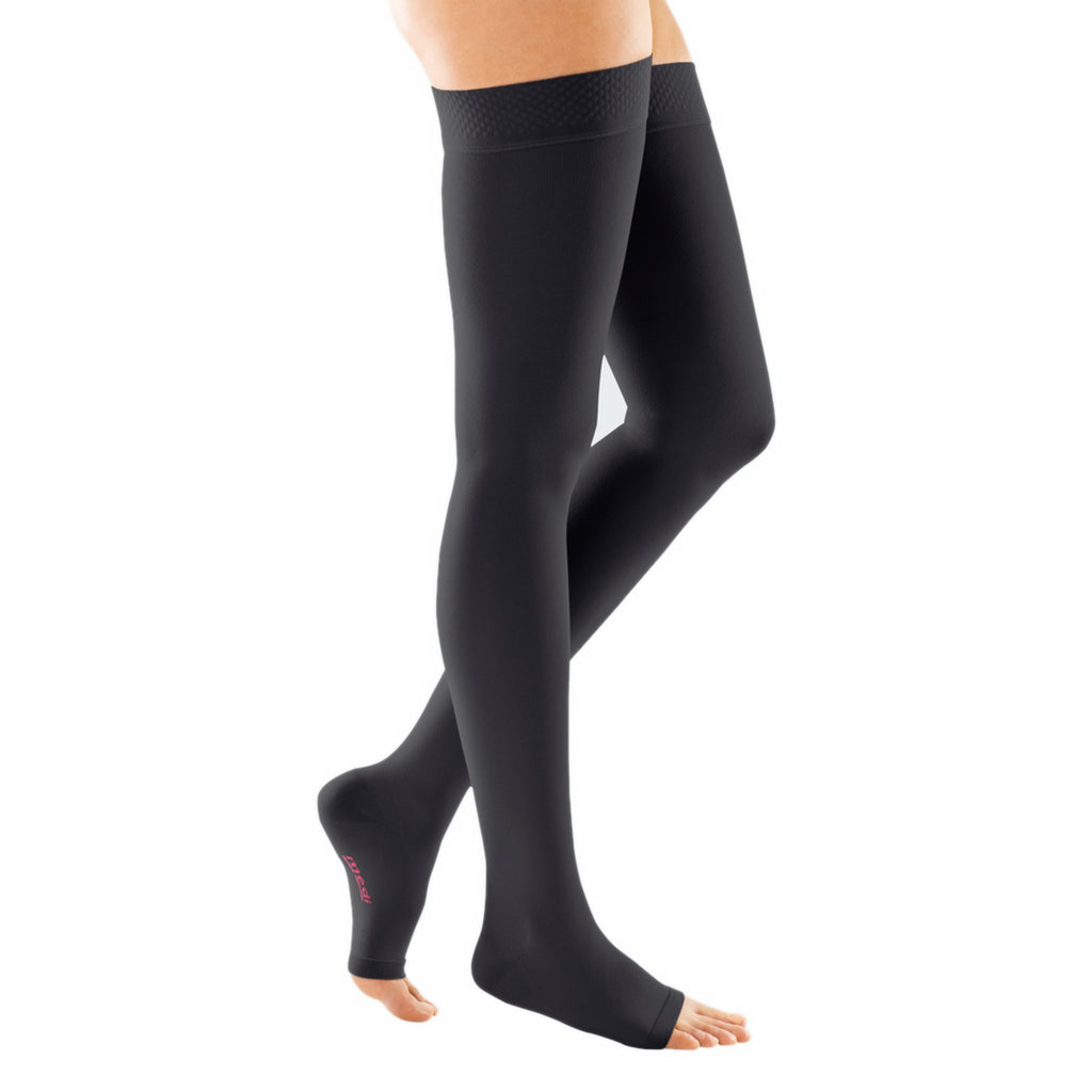 mediven Forte Thigh High 30-40 mmHg Compression Socks Open Toe – Black