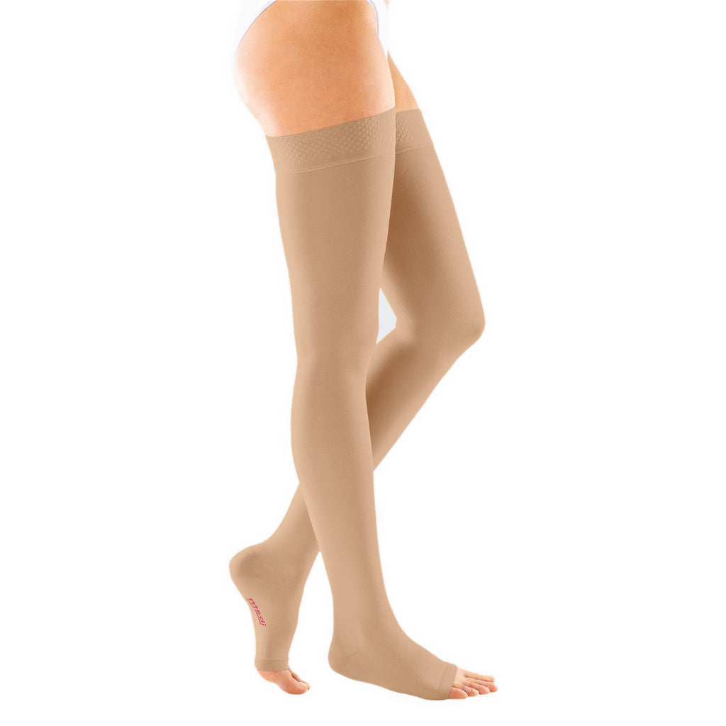 mediven Forte Thigh High 30-40 mmHg Compression Socks Open Toe – Sand