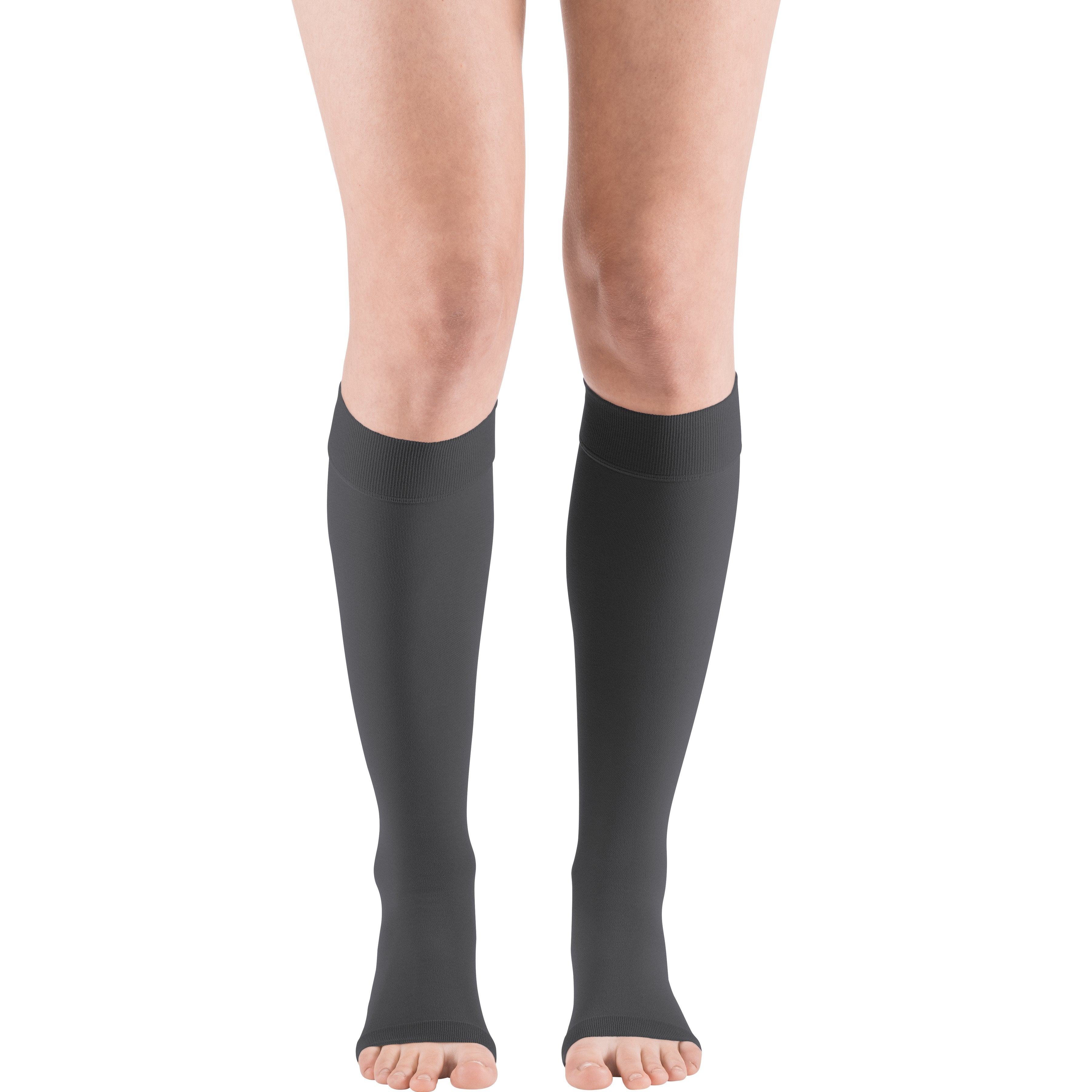mediven Plus Knee High 20-30 mmHg Compression Socks Open Toe - Classic Darks – Anthracite