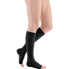 mediven Plus Knee High 30-40 mmHg Compression Socks Open Toe - Classic Darks – Black