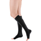 mediven Plus Knee High 40-50 mmHg Compression Socks Open Toe - Classic Darks – Black