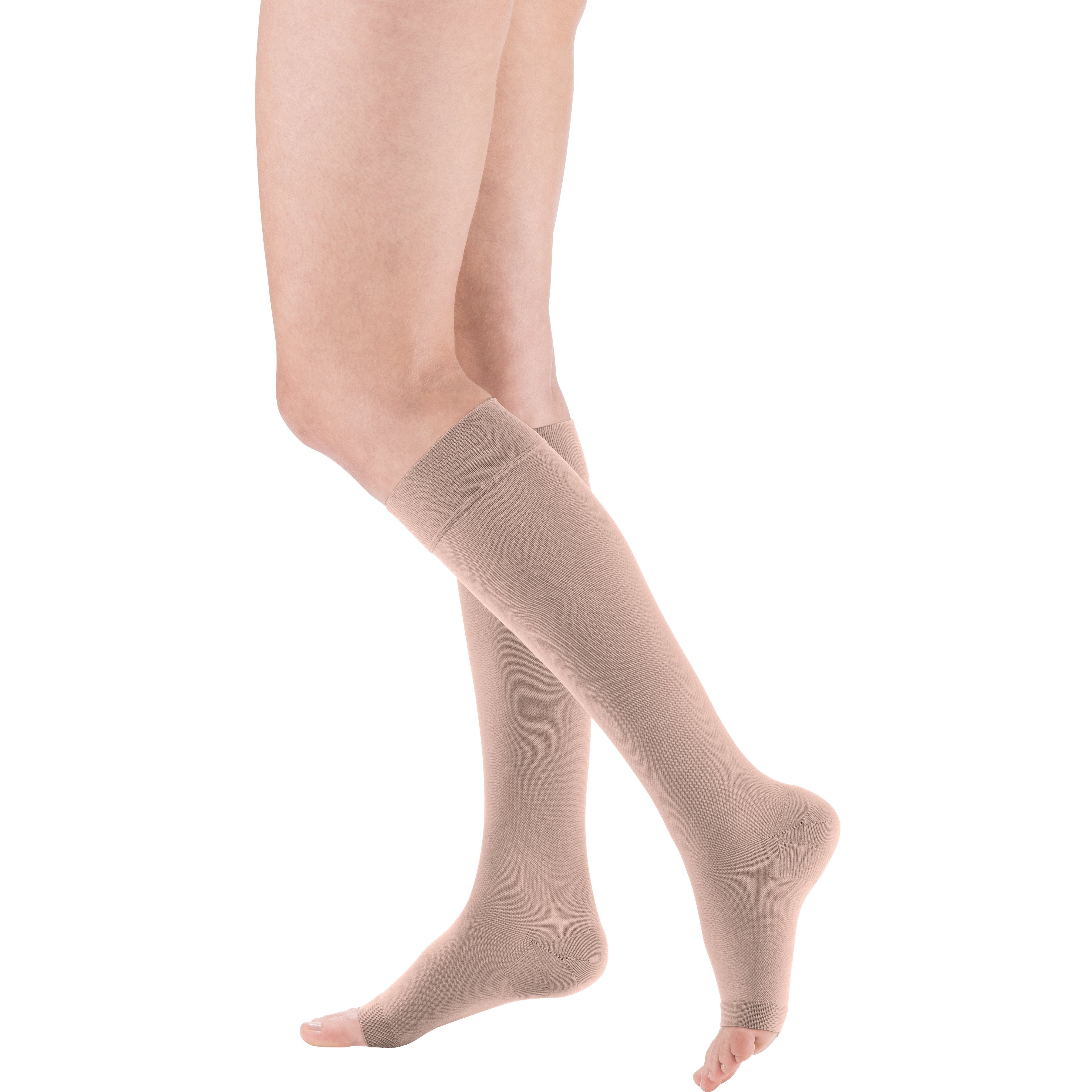 mediven Plus Knee High 20-30 mmHg Compression Socks Open Toe - Neutral & Skin-Tone Shades – Cashmere