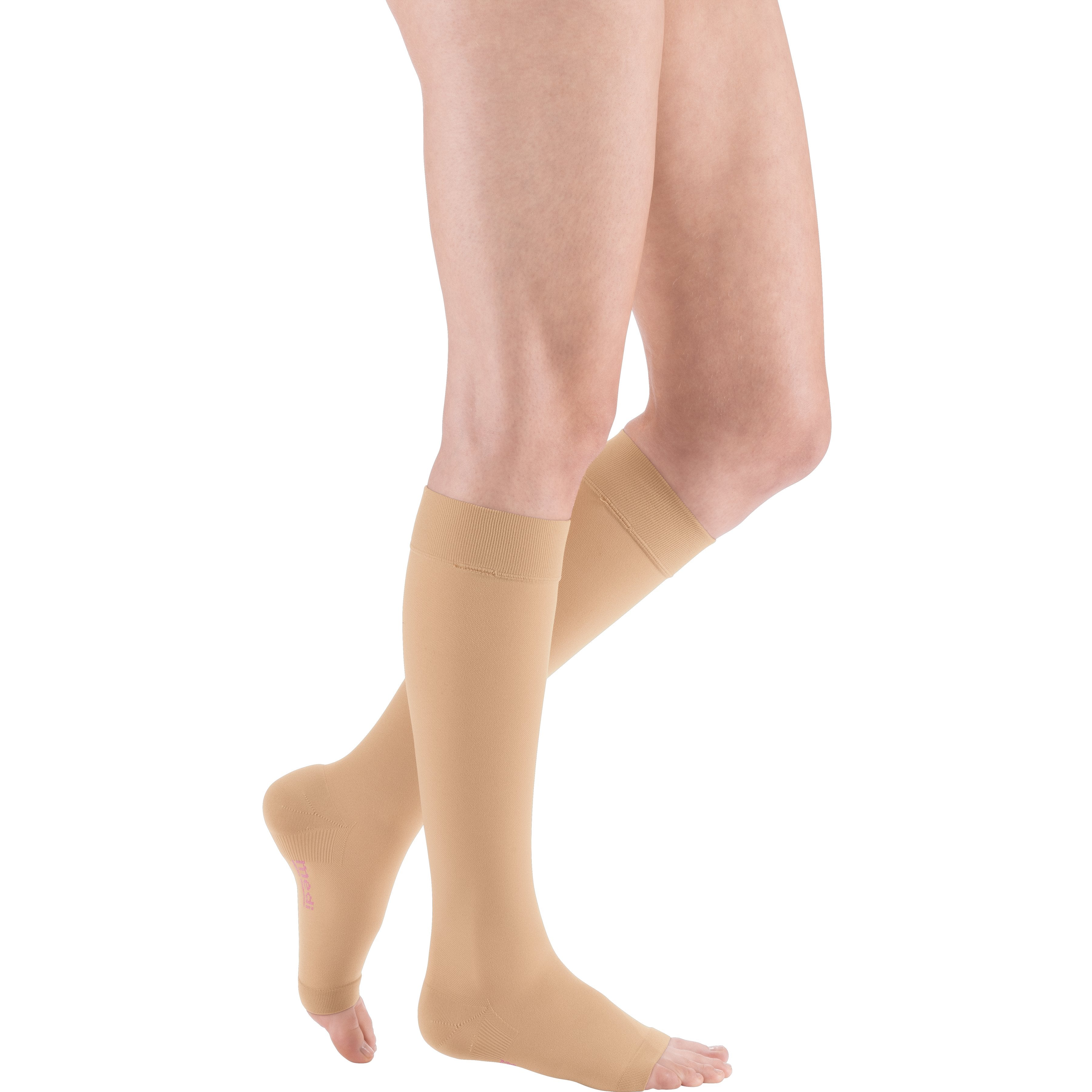 mediven Plus Knee High 30-40 mmHg Compression Socks Open Toe - Neutral & Skin-Tone Shades – Sand