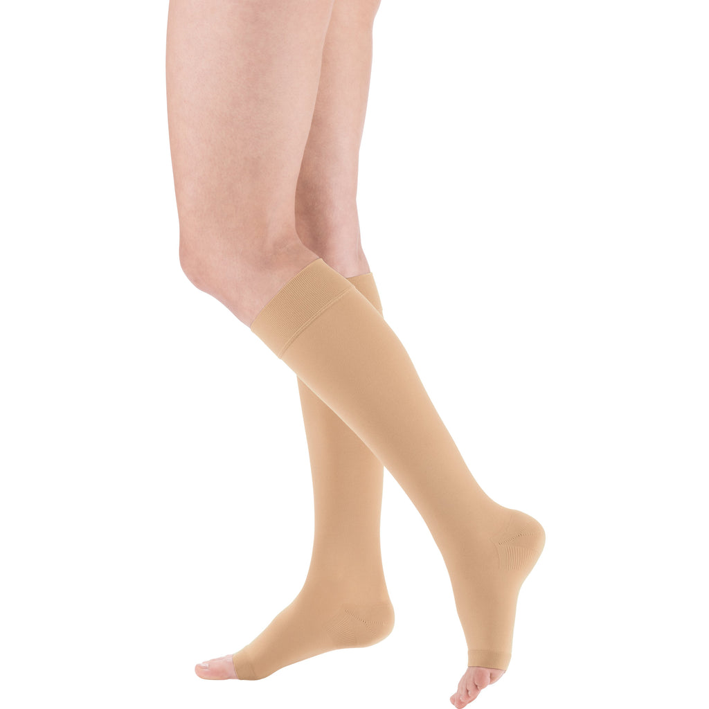 mediven Plus Knee High 30-40 mmHg Compression Socks Open Toe - Neutral & Skin-Tone Shades – Sand