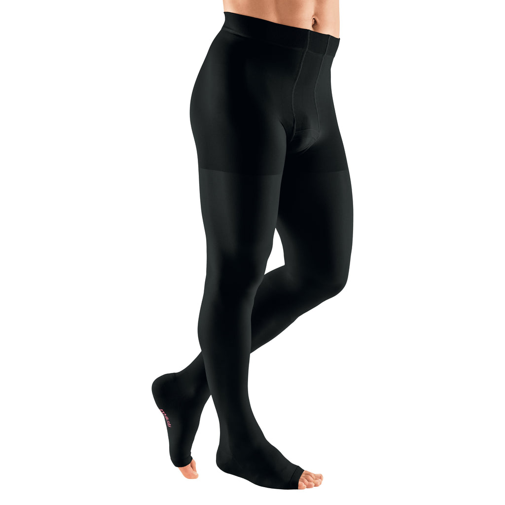 mediven Plus Men's Leotard 30-40 mmHg Compression Socks Open Toe – Black