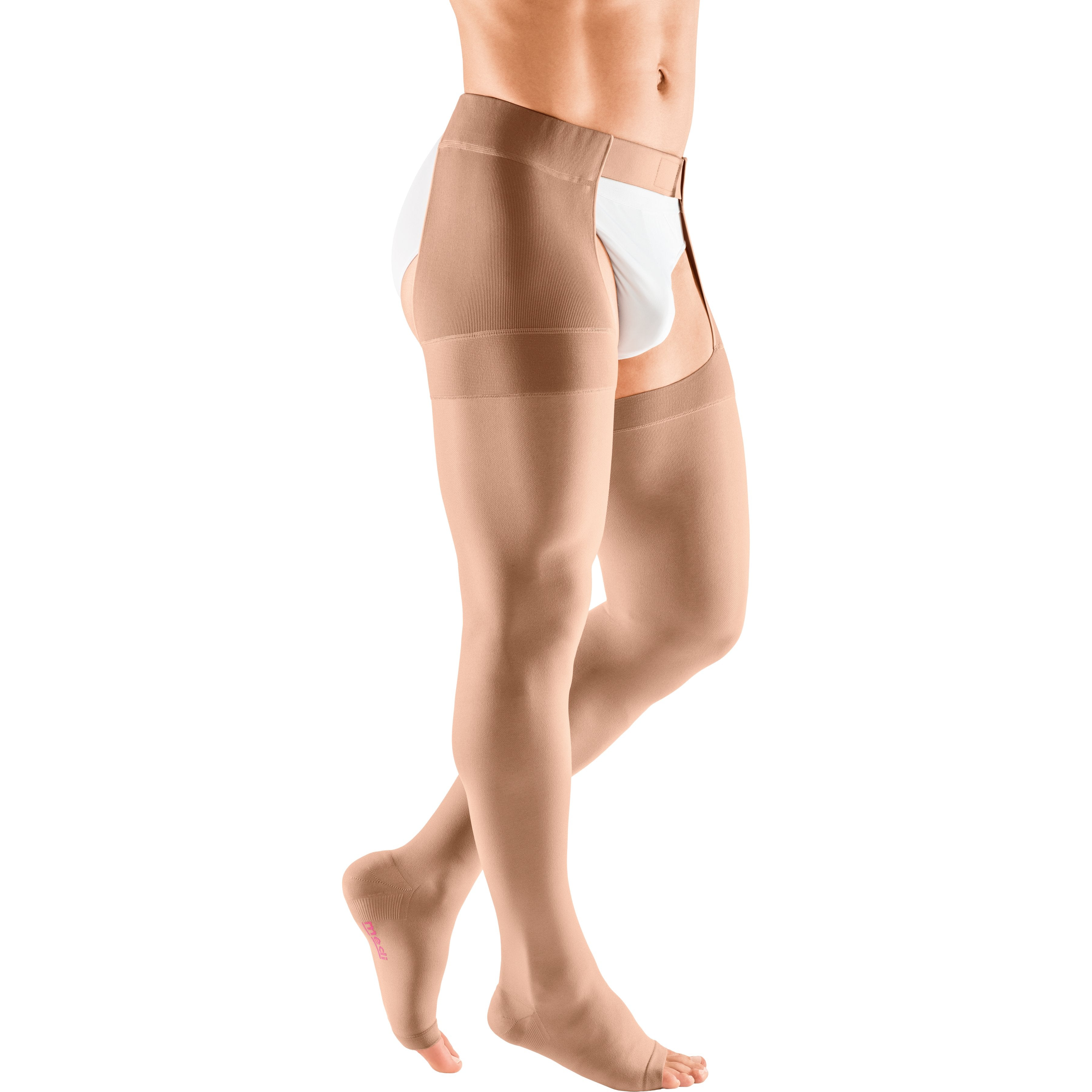mediven Plus Men's Leotard 30-40 mmHg Compression Socks Open Toe – Caramel