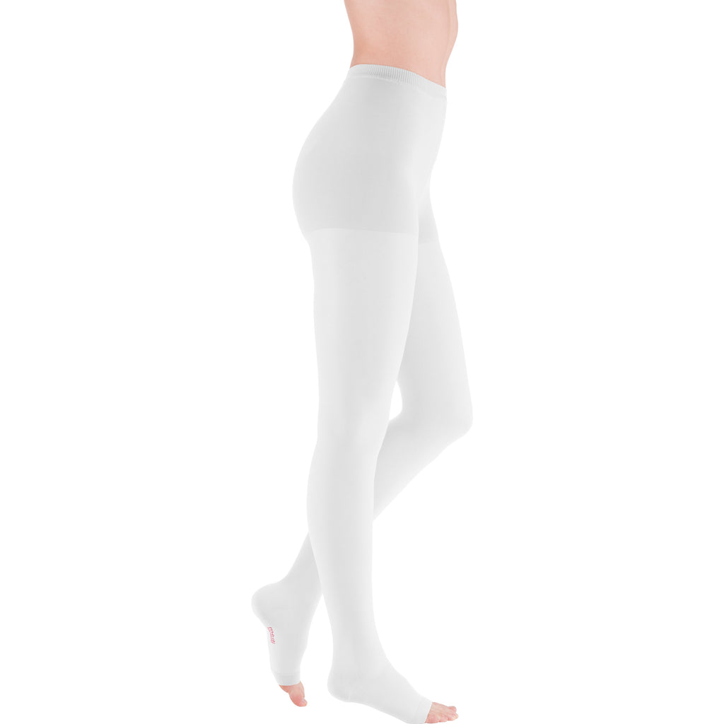 mediven Plus Pantyhose 30-40 mmHg Compression Socks Open Toe – White