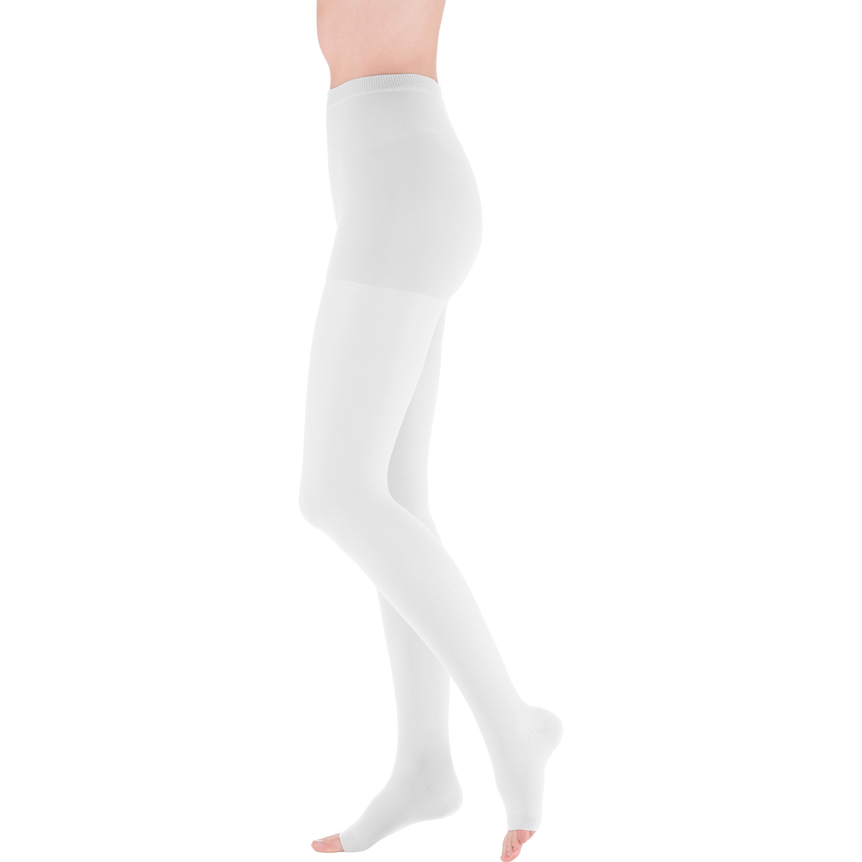 mediven Plus Pantyhose 30-40 mmHg Compression Socks Open Toe – White