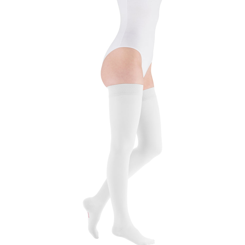 mediven Plus Thigh High 20-30 mmHg Compression Socks – White