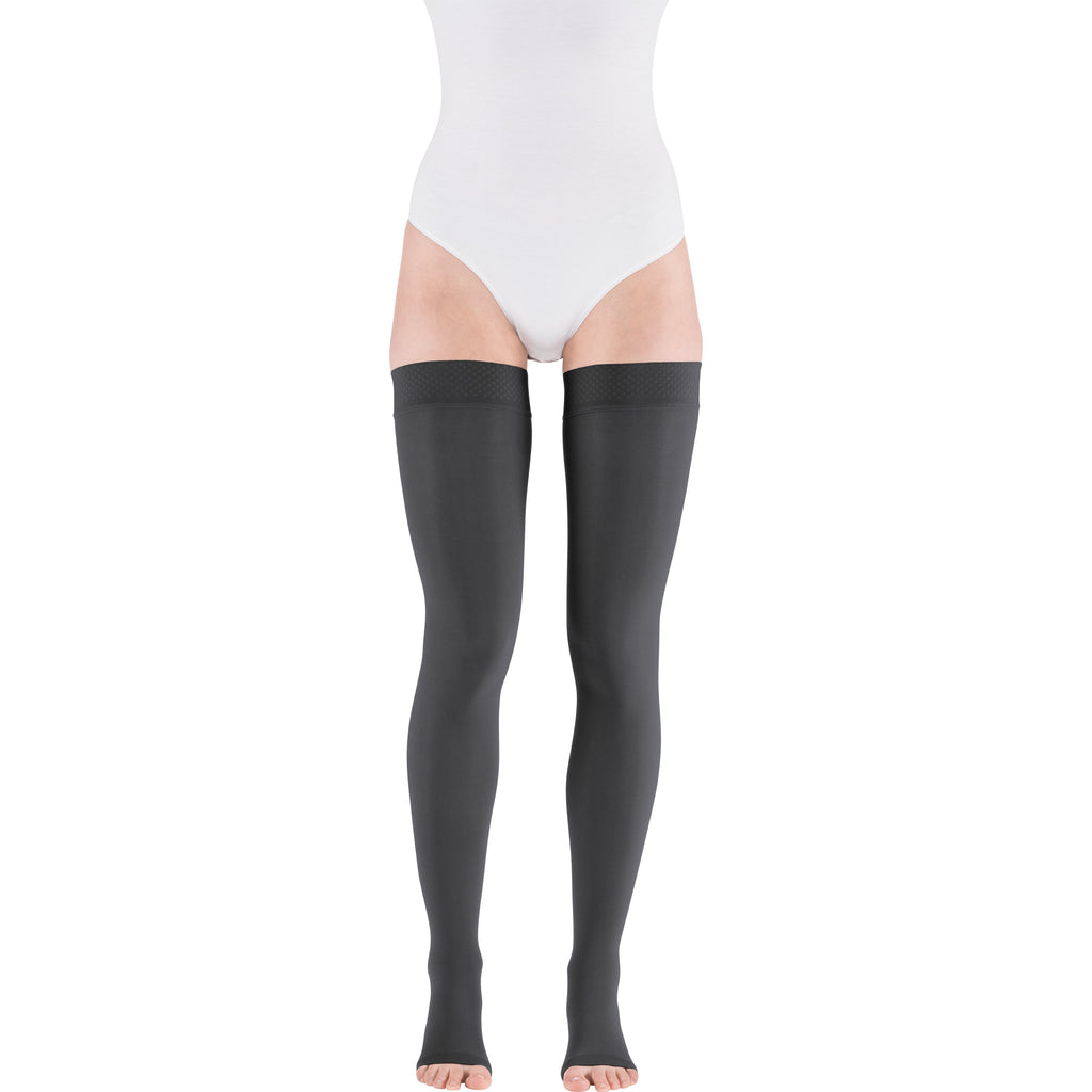 mediven Plus Thigh High 20-30 mmHg Compression Socks Open Toe – Anthracite