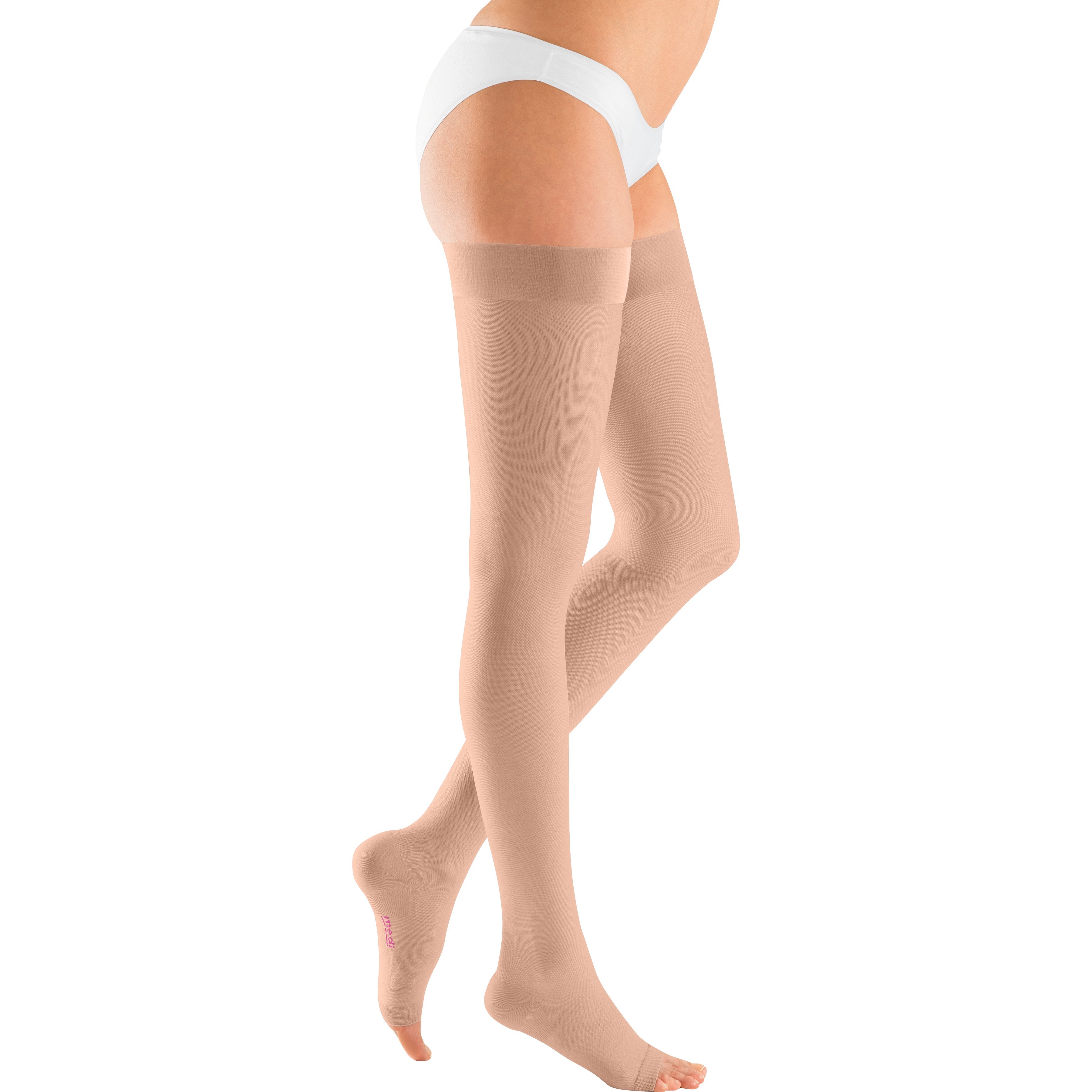 mediven Plus Thigh High 20-30 mmHg Compression Socks Open Toe – Caramel
