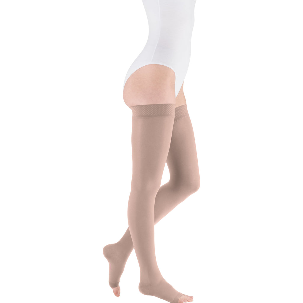 mediven Plus Thigh High 20-30 mmHg Compression Socks Open Toe – Cashmere