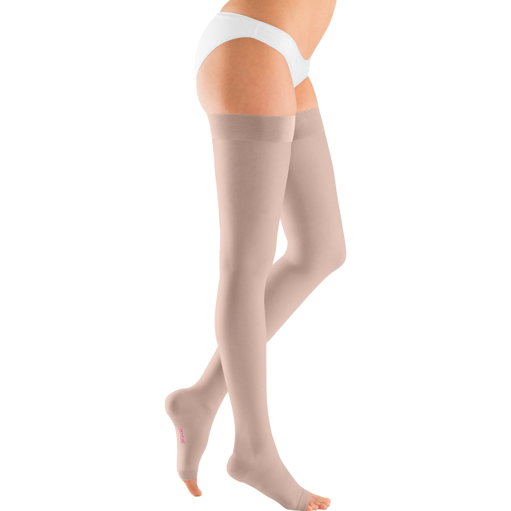 mediven Plus Thigh High 20-30 mmHg Compression Socks Open Toe – Cashmere