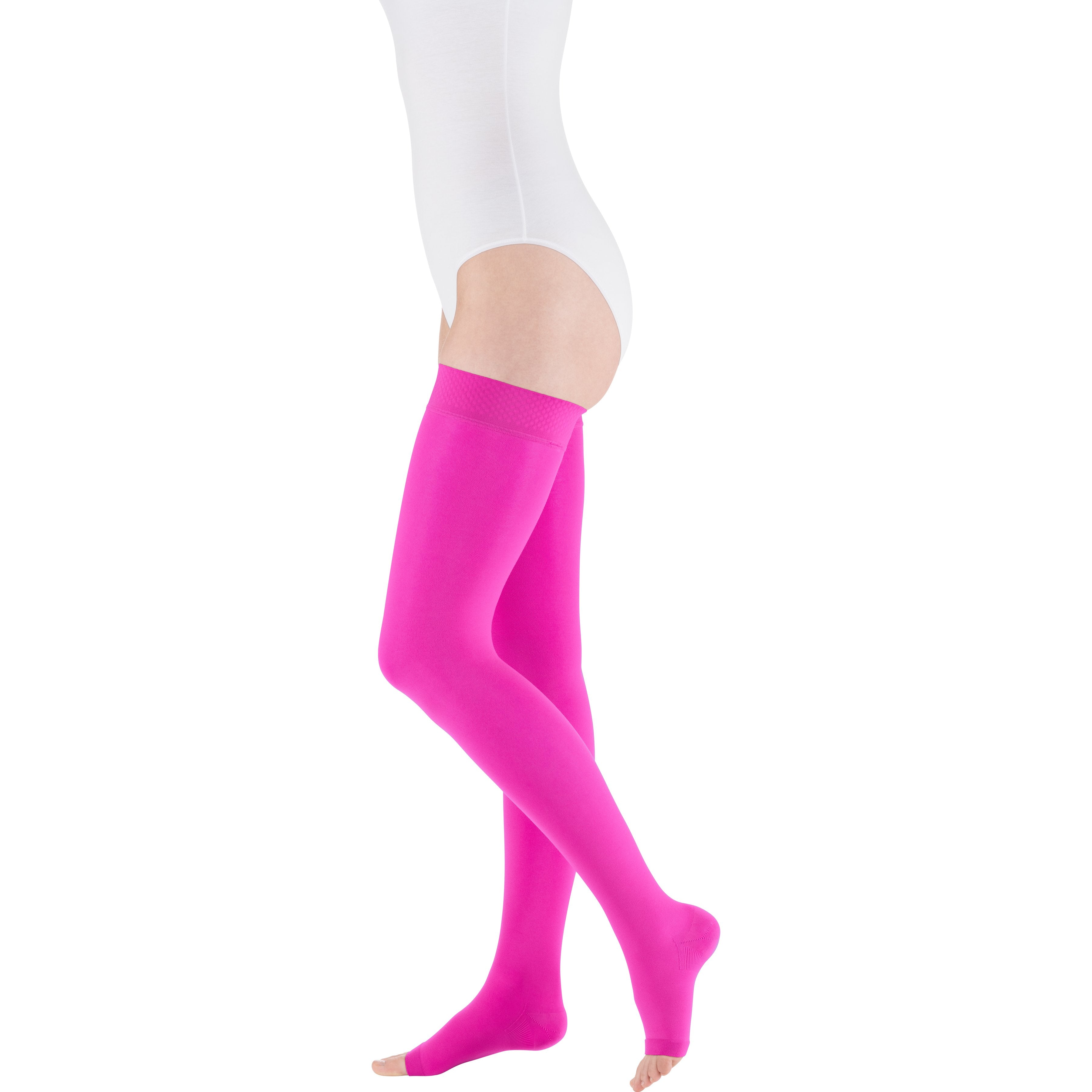 mediven Plus Thigh High 20-30 mmHg Compression Socks Open Toe – Magenta